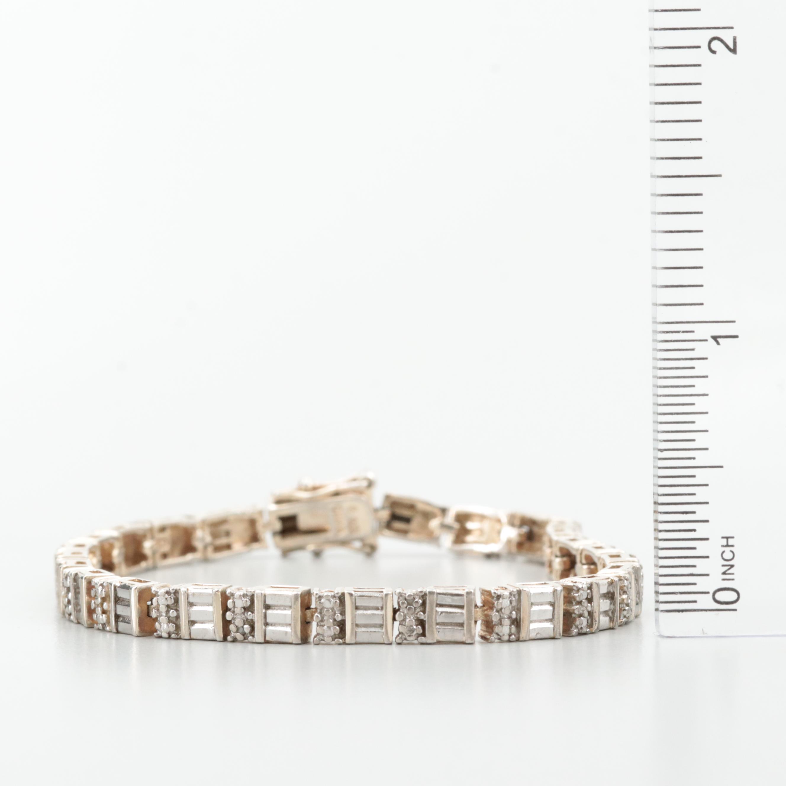 Sterling Silver Bracelet and Figure Eight Amethyst Bracelet