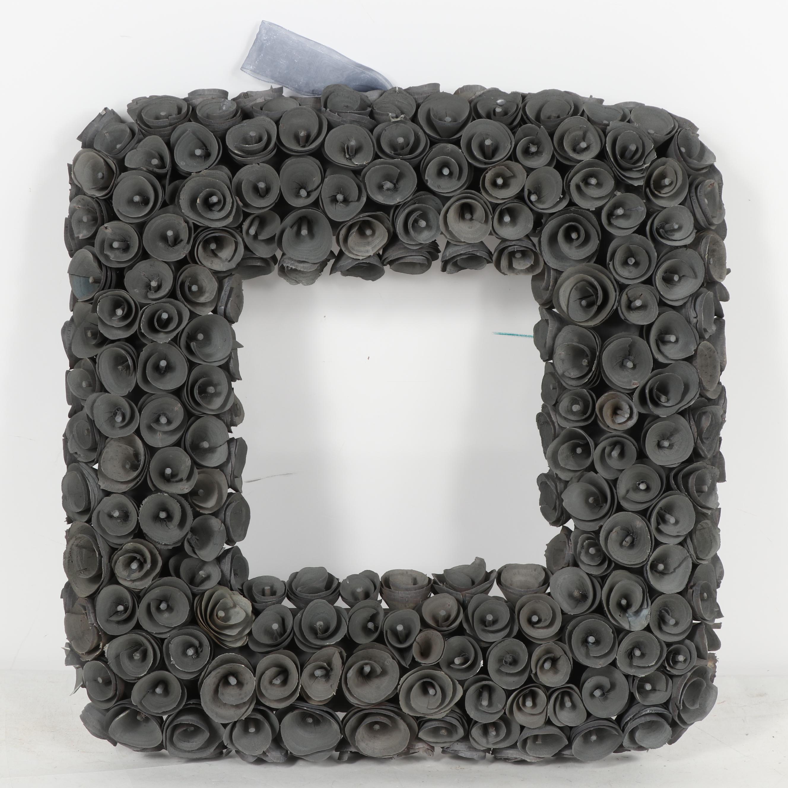 Carved Wood Plaques with Wreath Decor