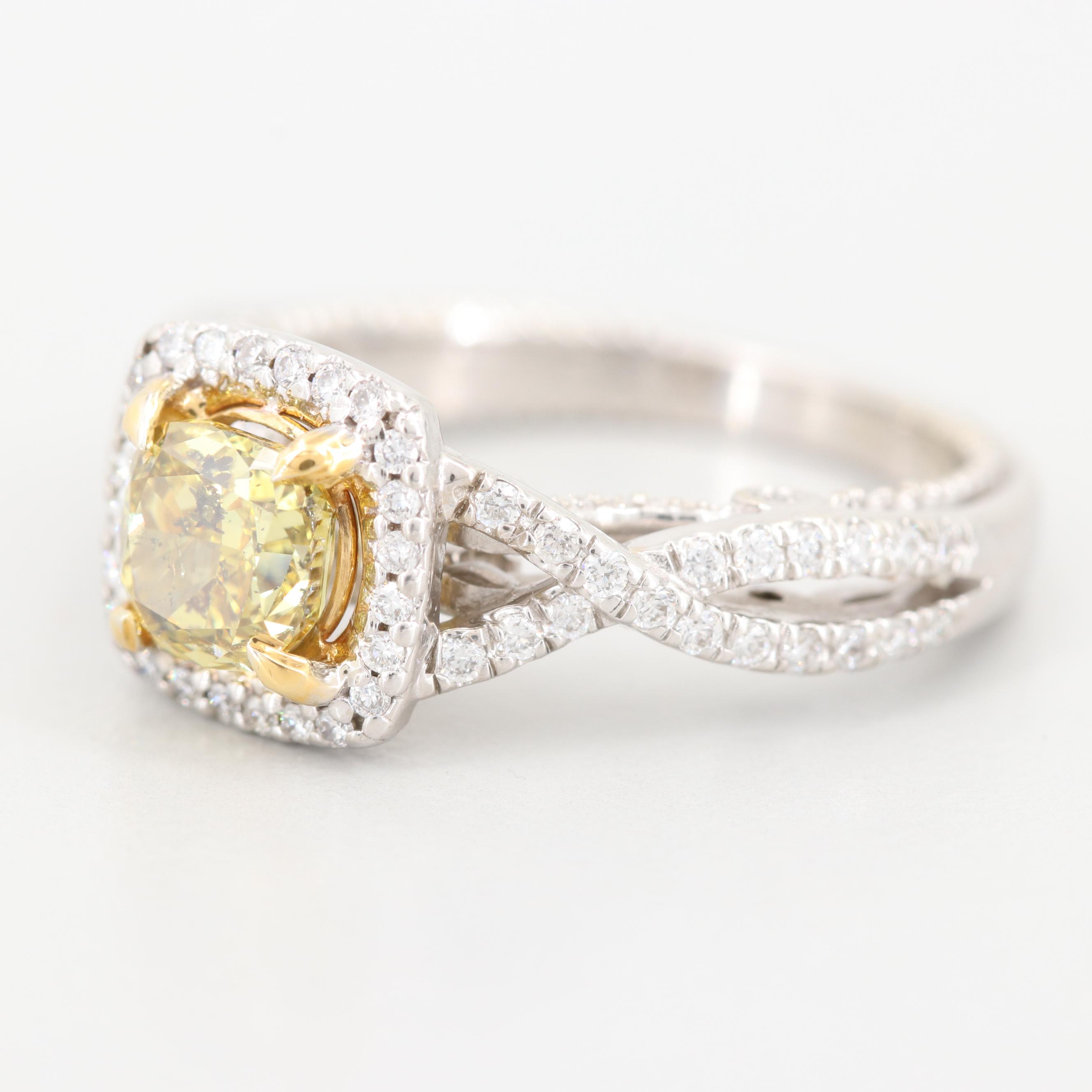 Verragio "Insignia" 14K White Gold 1.55 CTW Diamond Bridal Ring with GIA Report