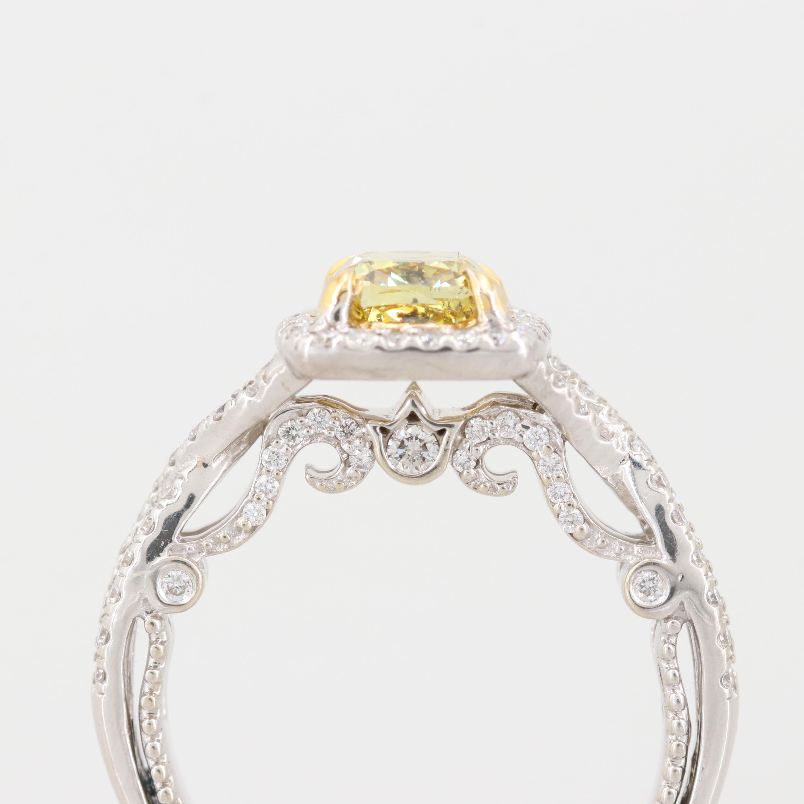 Verragio "Insignia" 14K White Gold 1.55 CTW Diamond Bridal Ring with GIA Report