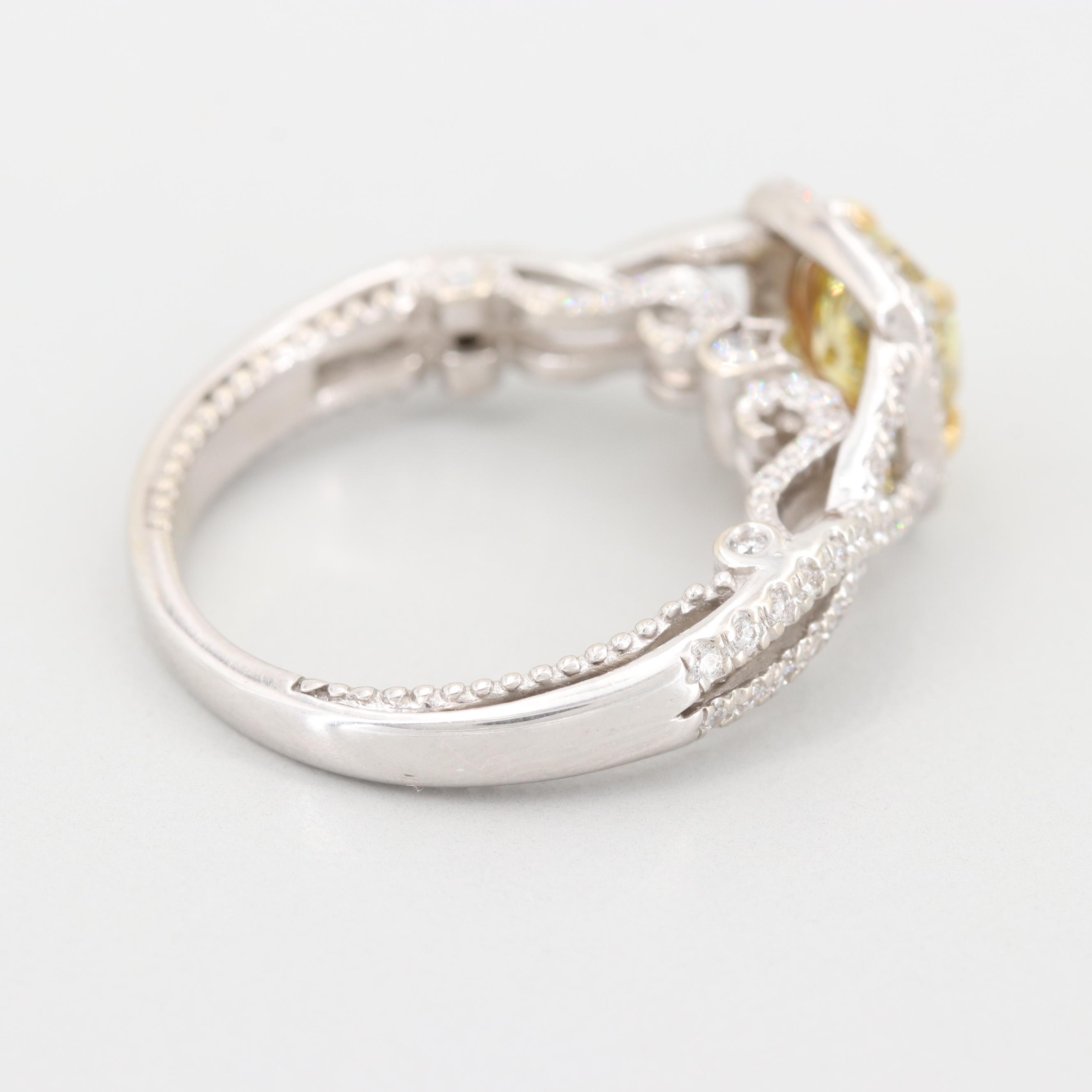 Verragio "Insignia" 14K White Gold 1.55 CTW Diamond Bridal Ring with GIA Report