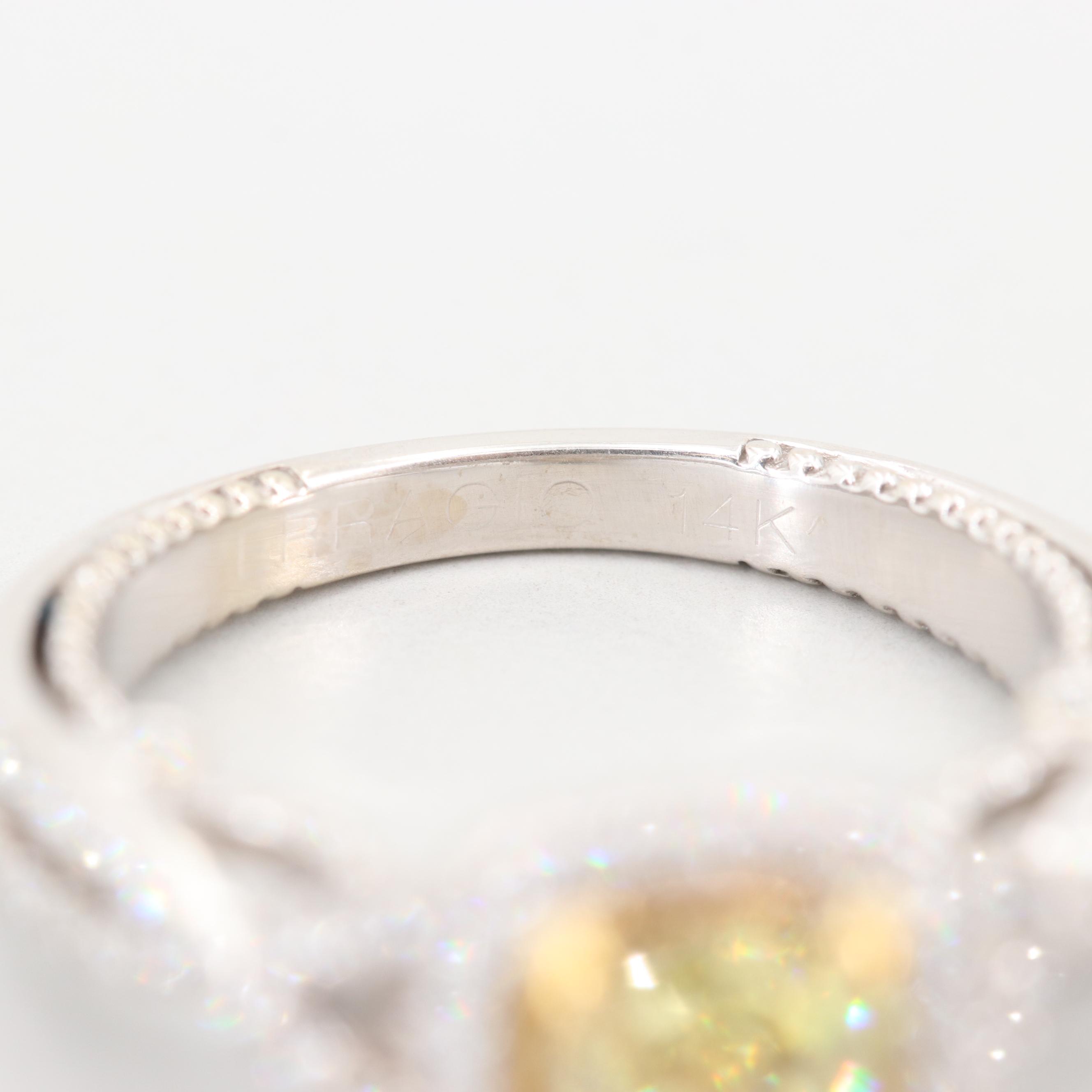 Verragio "Insignia" 14K White Gold 1.55 CTW Diamond Bridal Ring with GIA Report