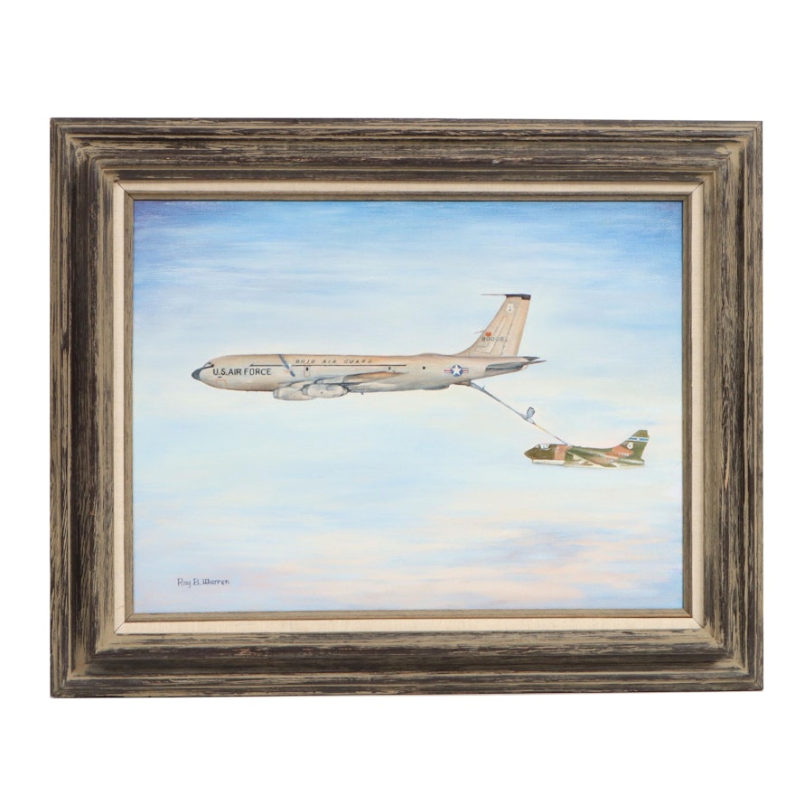 Ray B. Warren Oil Painting Ohio Air Guard Refueling Operation