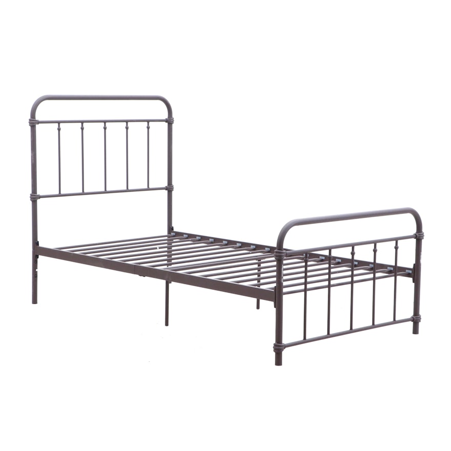 Contemporary Dorel "Brooklyn" Iron Twin Size Bed Frame in Black