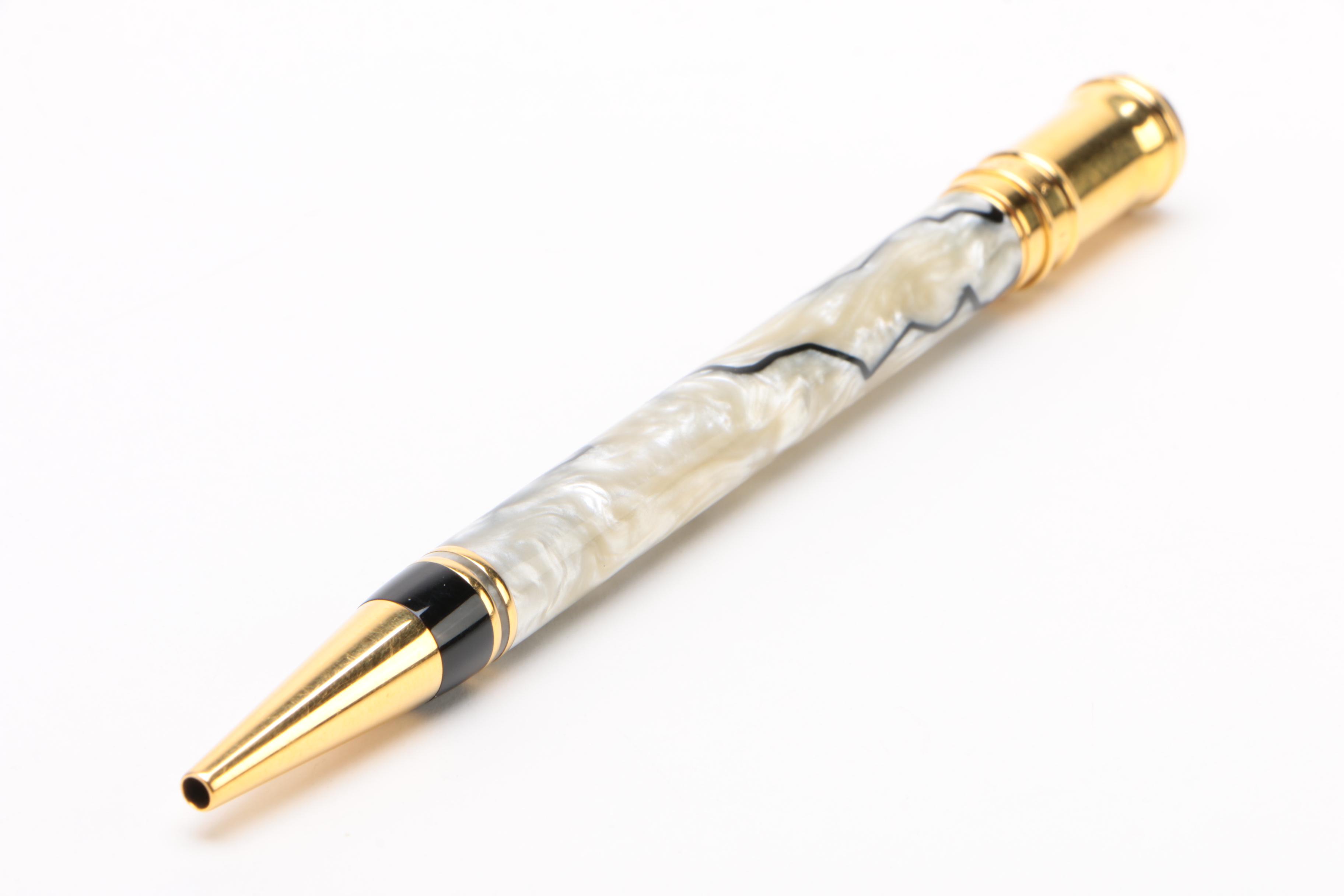 Parker Duofold Tiffany & Co Pearl and Black Ballpoint Pen