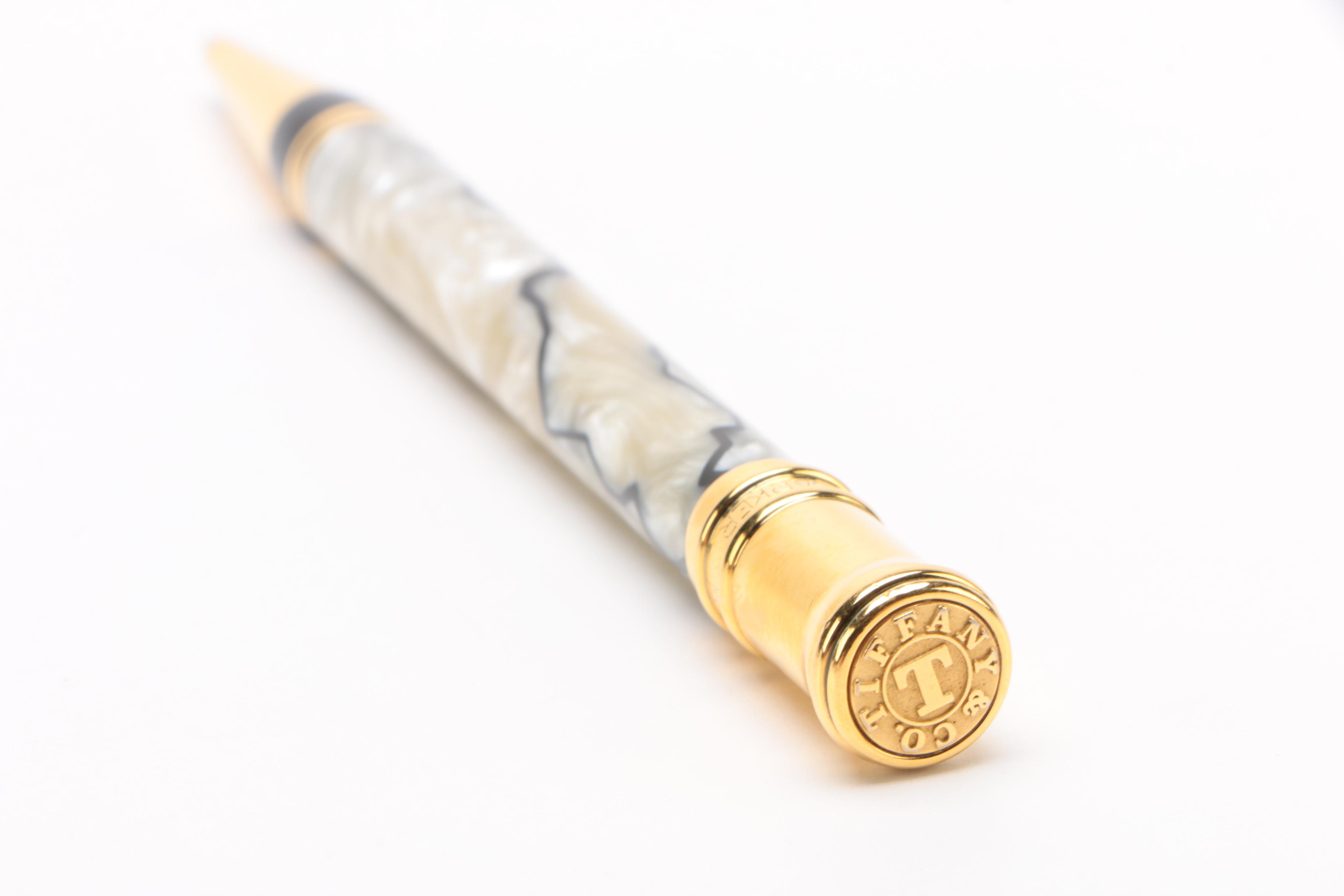 Parker Duofold Tiffany & Co Pearl and Black Ballpoint Pen