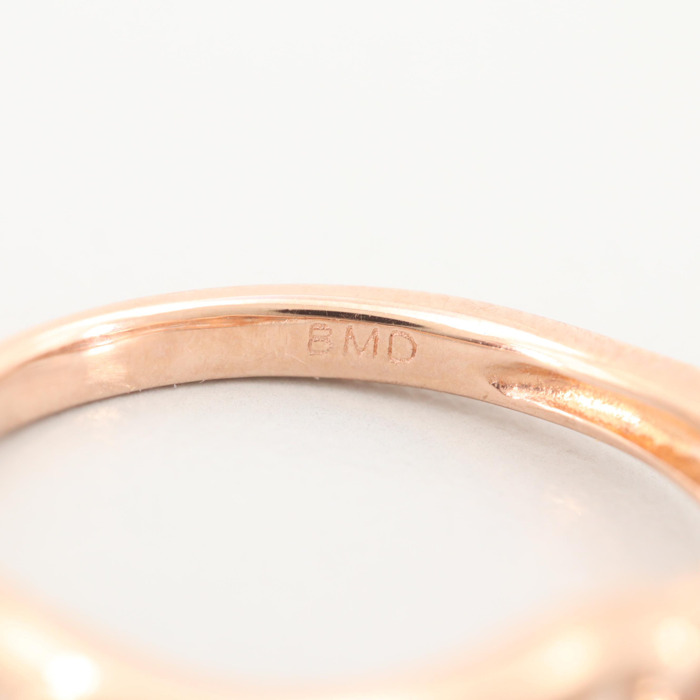 10K Rose Gold Diamond "Mom" Ring