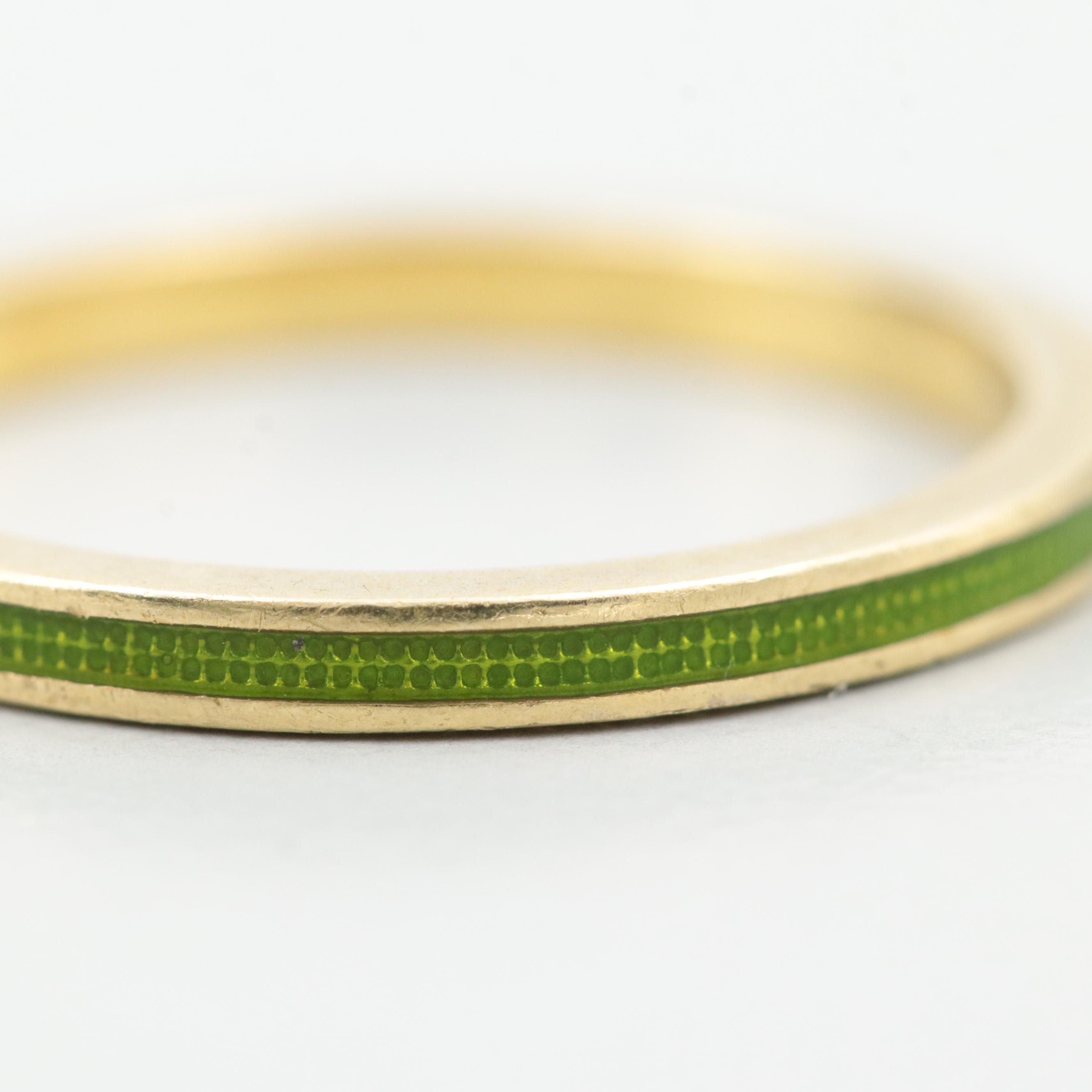 18K Yellow Gold Enamel Ring