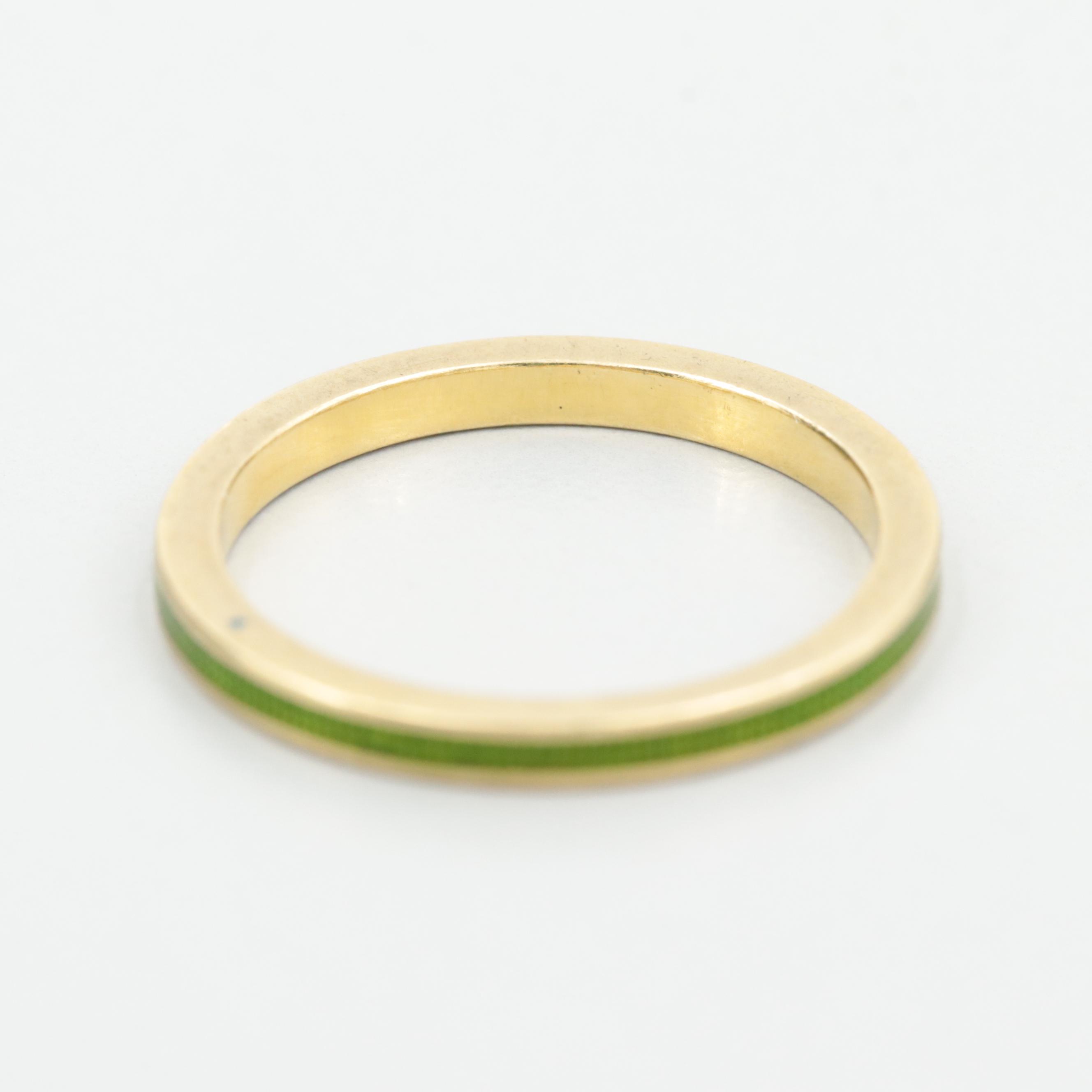 18K Yellow Gold Enamel Ring