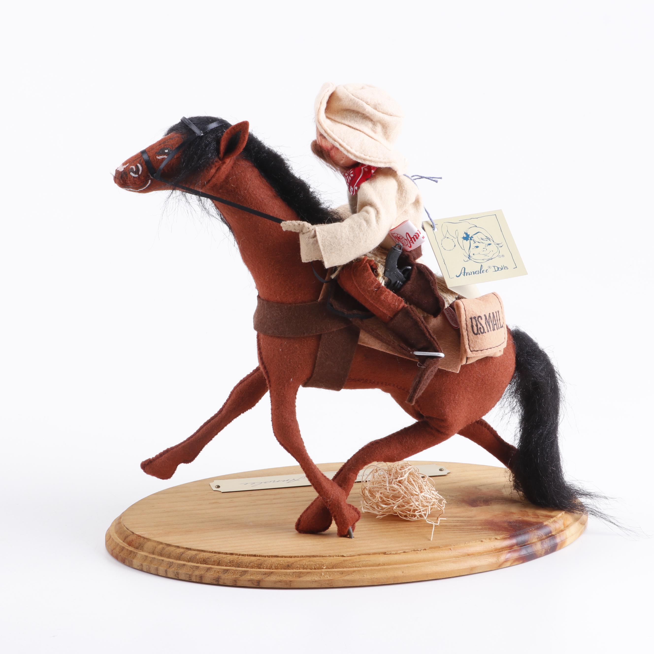 1993 Annalee Folk Hero Series Doll "Pony Express" in Display Case