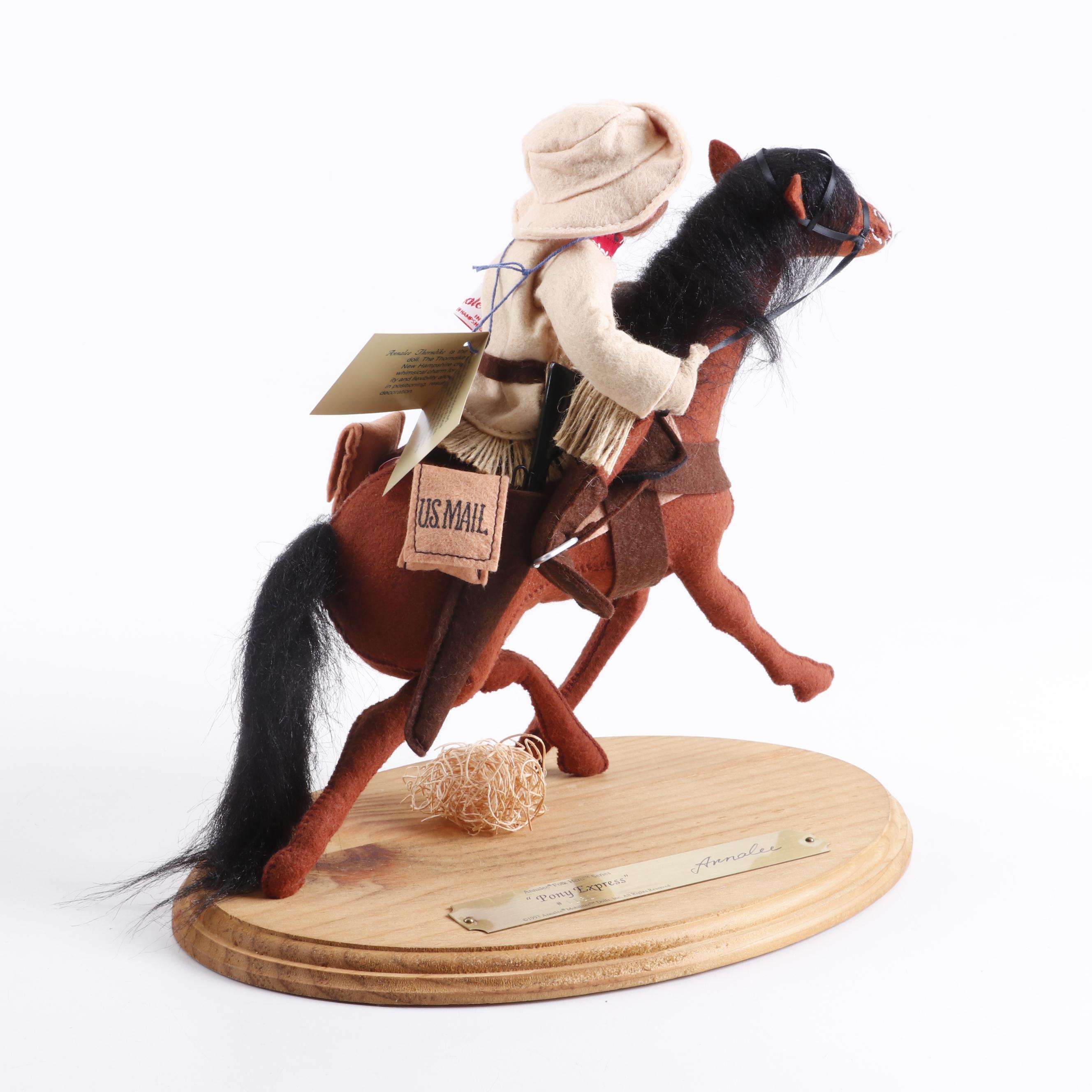 1993 Annalee Folk Hero Series Doll "Pony Express" in Display Case
