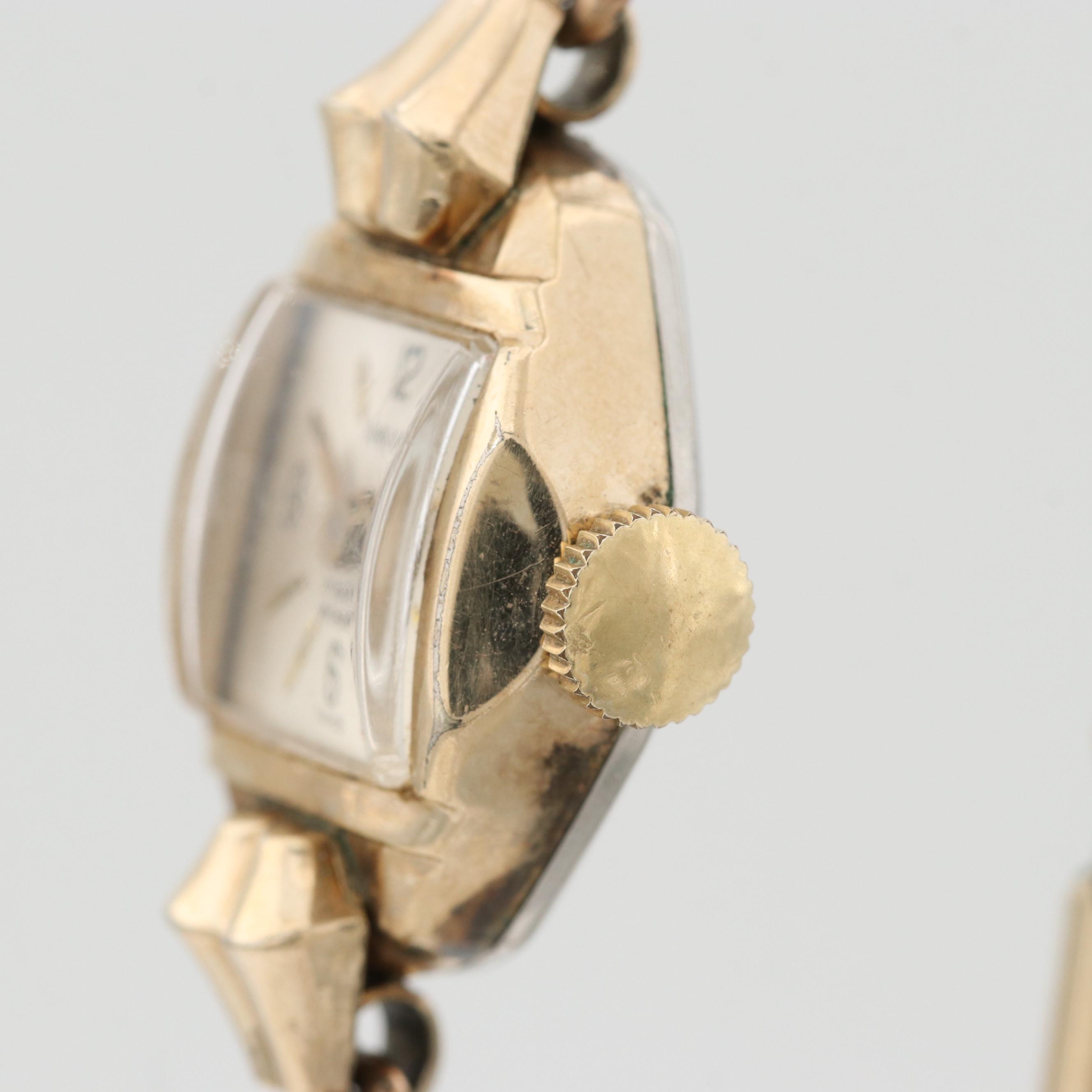 Vintage Avalon Gold Tone Stem Wind Watch