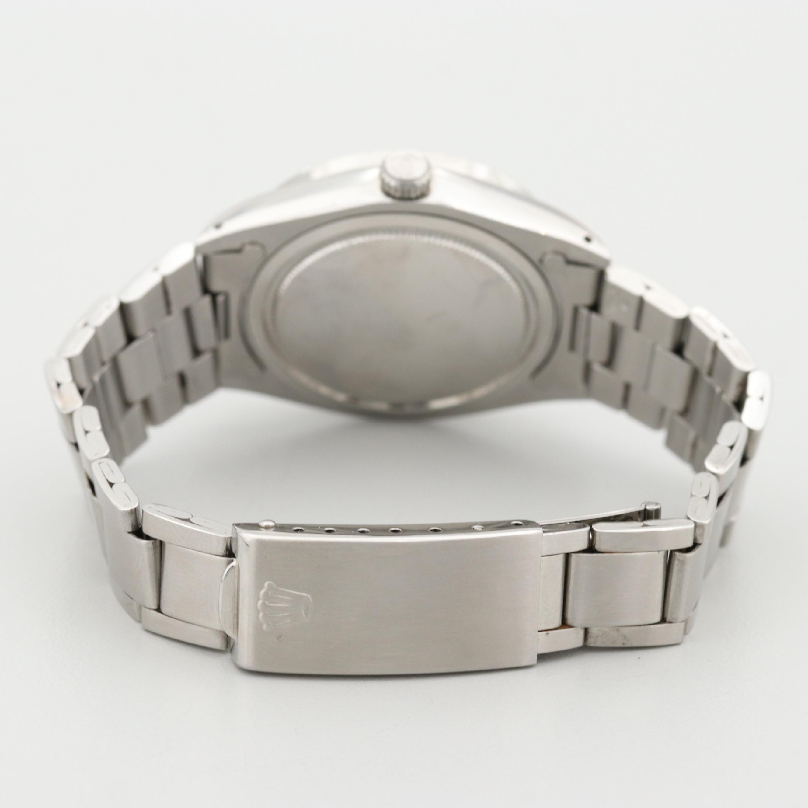 Vintage Rolex Oysterdate Stem Wind Watch With Diamond Dial and Bezel