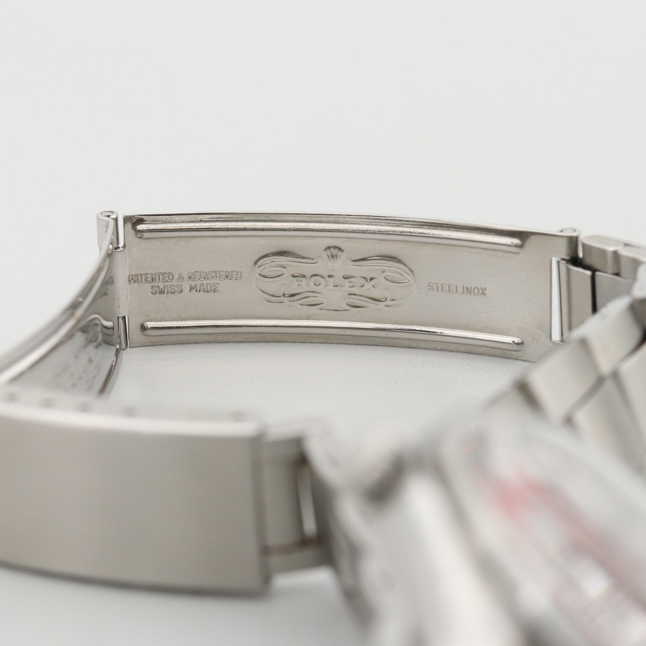 Vintage Rolex Oysterdate Stem Wind Watch With Diamond Dial and Bezel