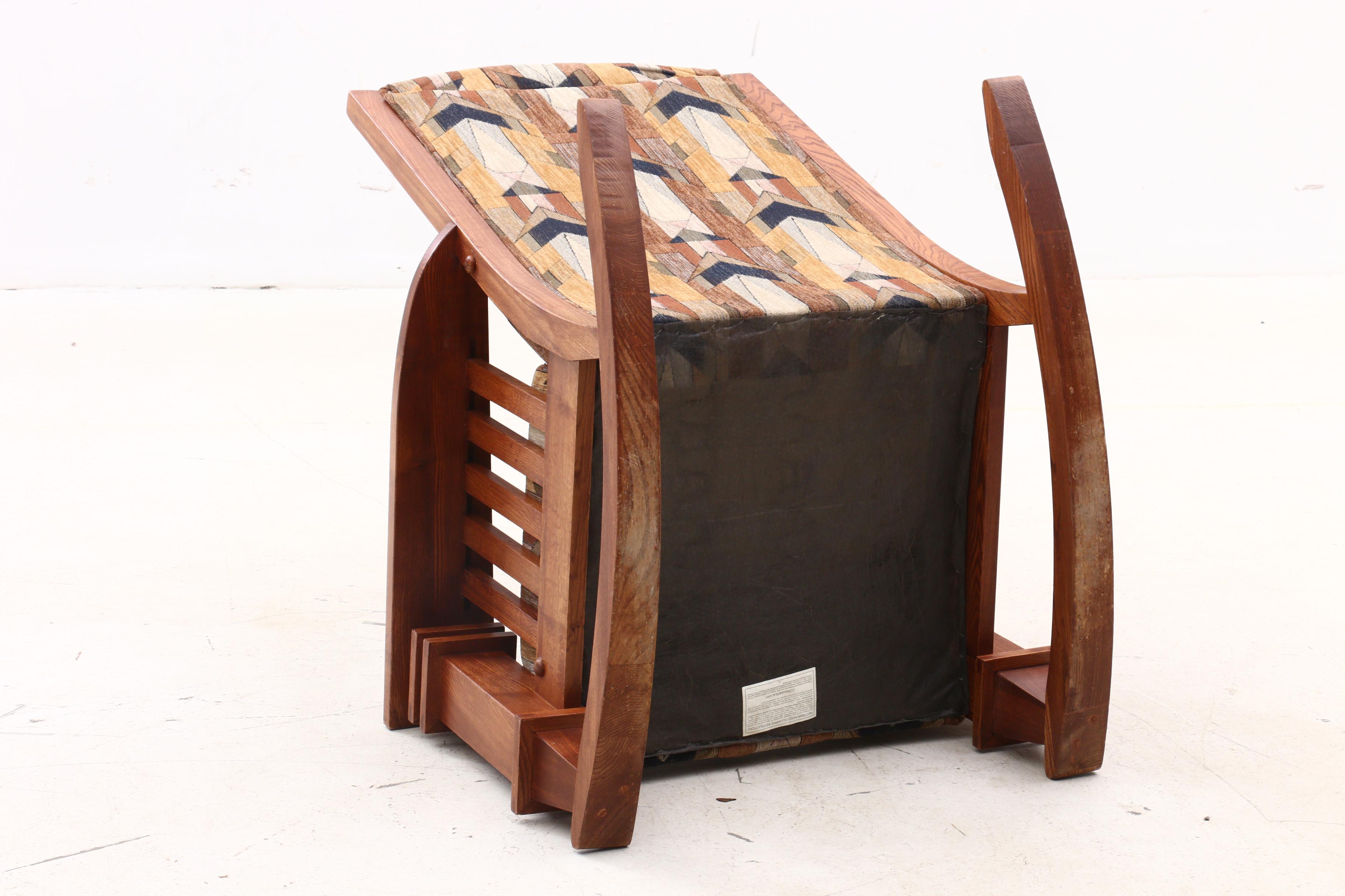 Mission Style Oak Upholstered Rocking Chair