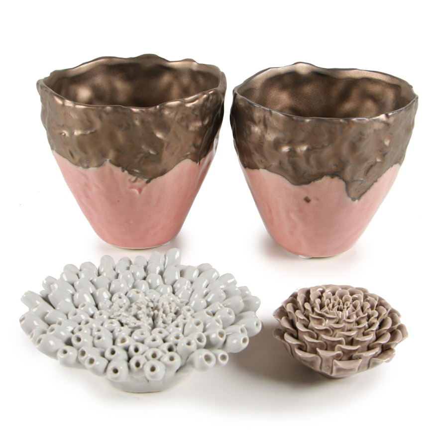 Contemporary Ceramic Vases and Flowers