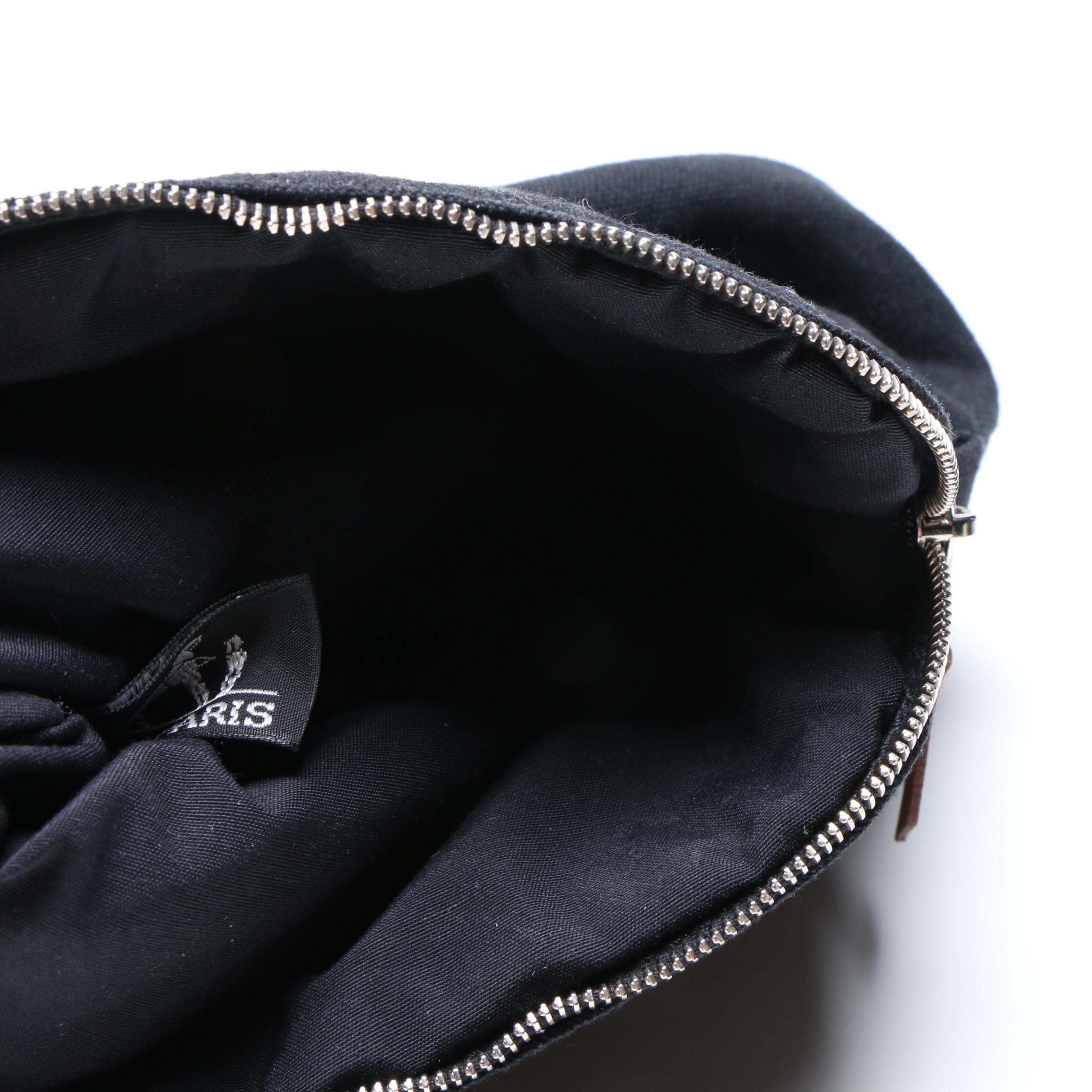 Hermès Paris Two-Tone Clemence Leather Agenda Cover and Canvas Travel Pouch