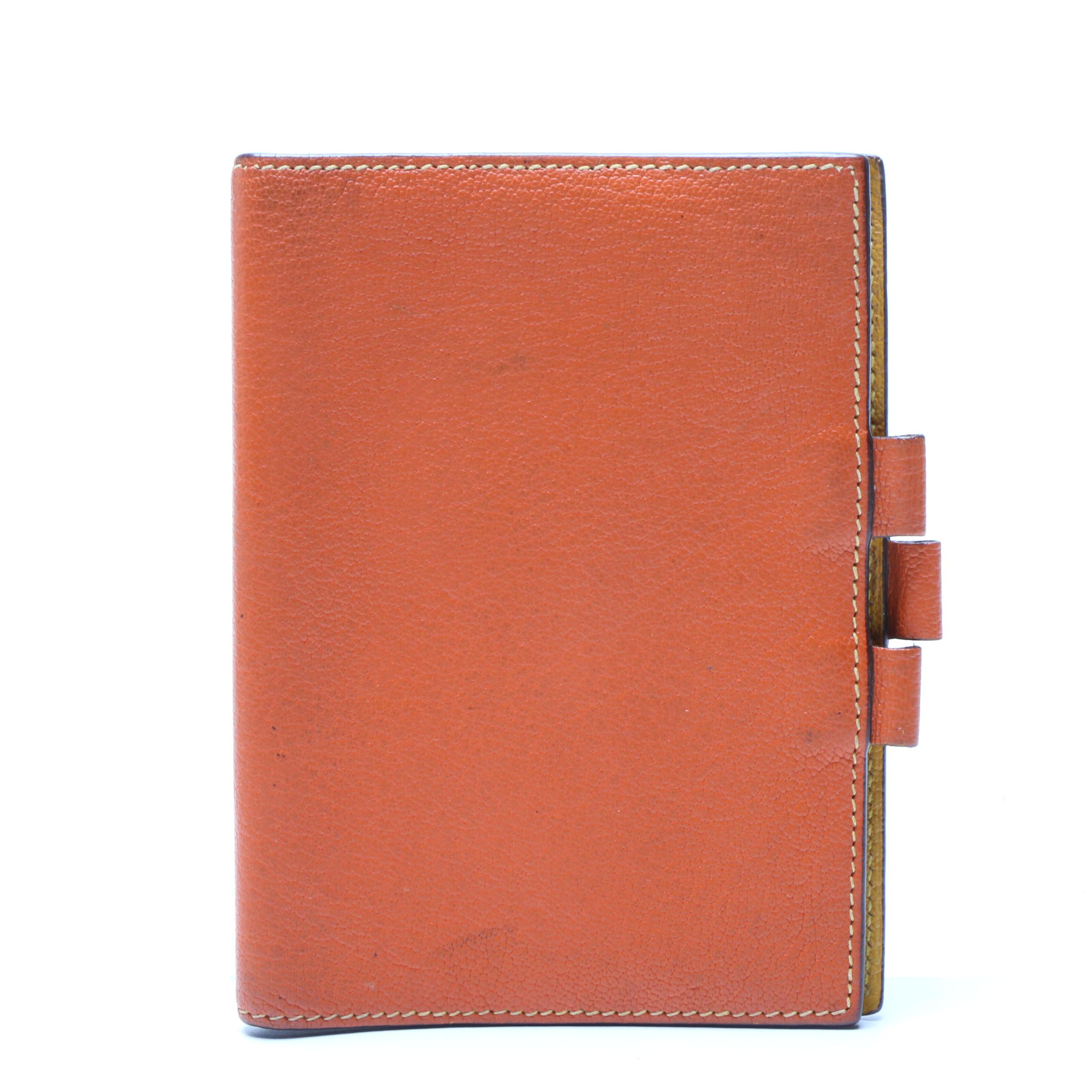 Hermès Paris Two-Tone Clemence Leather Agenda Cover and Canvas Travel Pouch