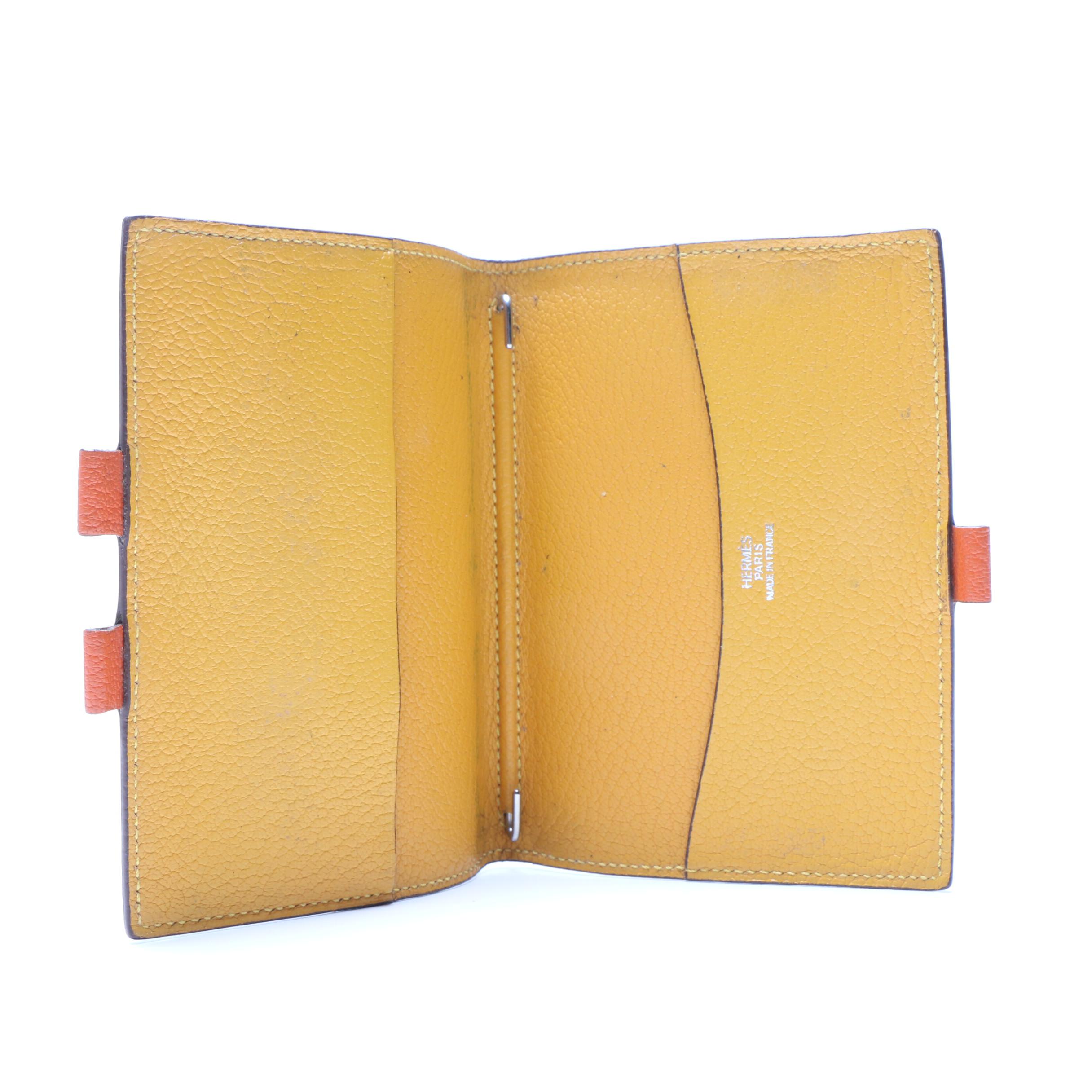 Hermès Paris Two-Tone Clemence Leather Agenda Cover and Canvas Travel Pouch