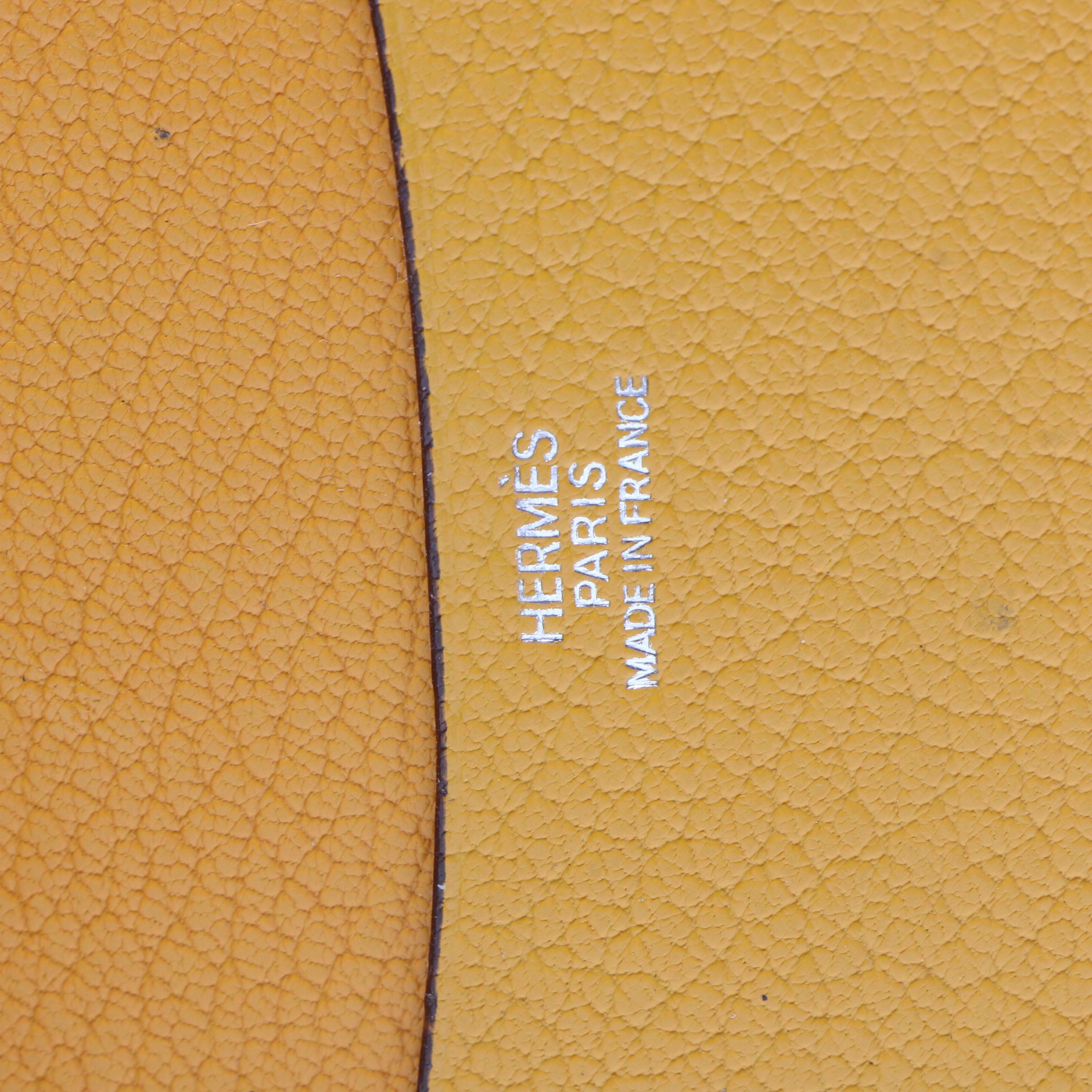 Hermès Paris Two-Tone Clemence Leather Agenda Cover and Canvas Travel Pouch