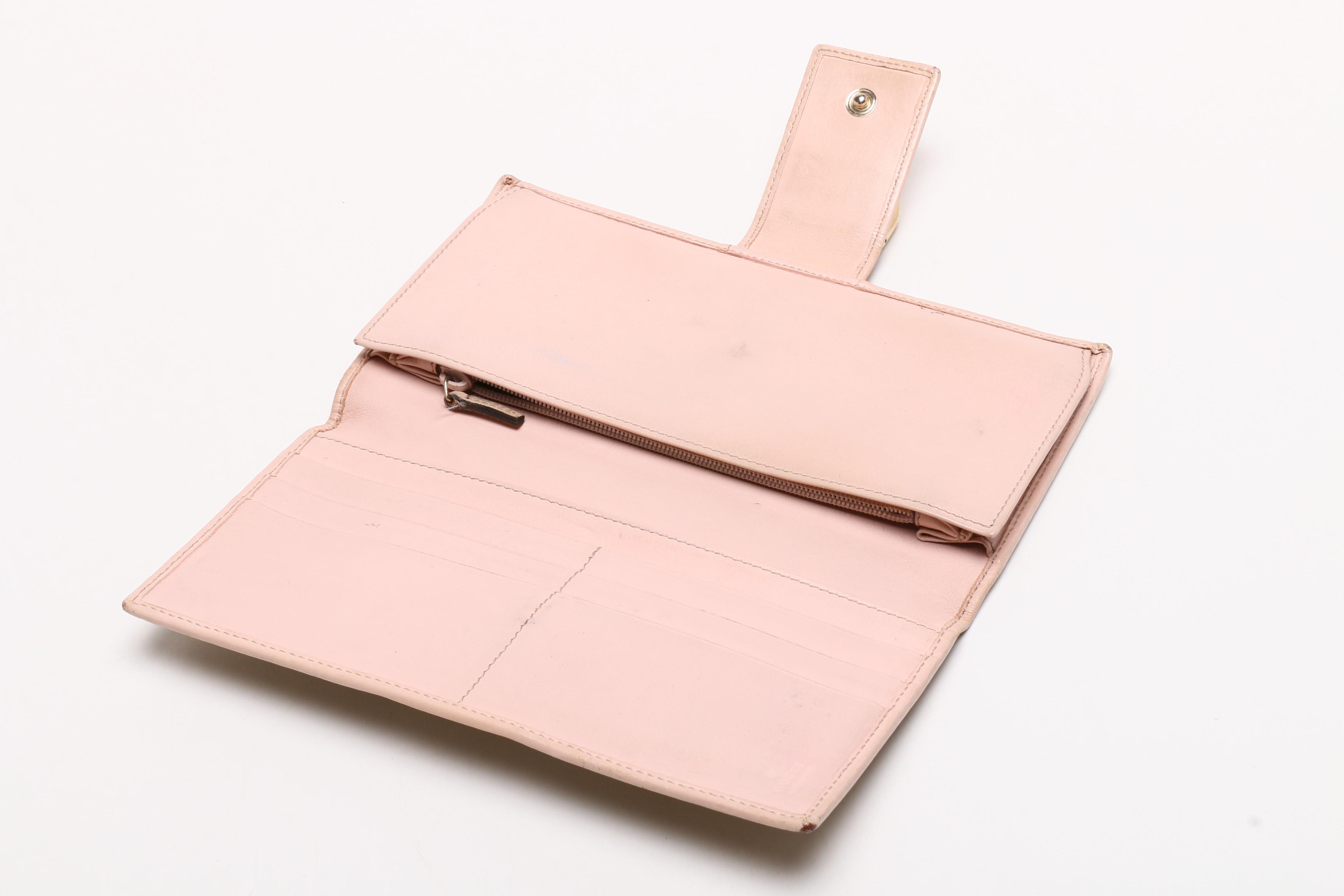 Gucci GG Canvas and Pink Leather Bifold Wallet