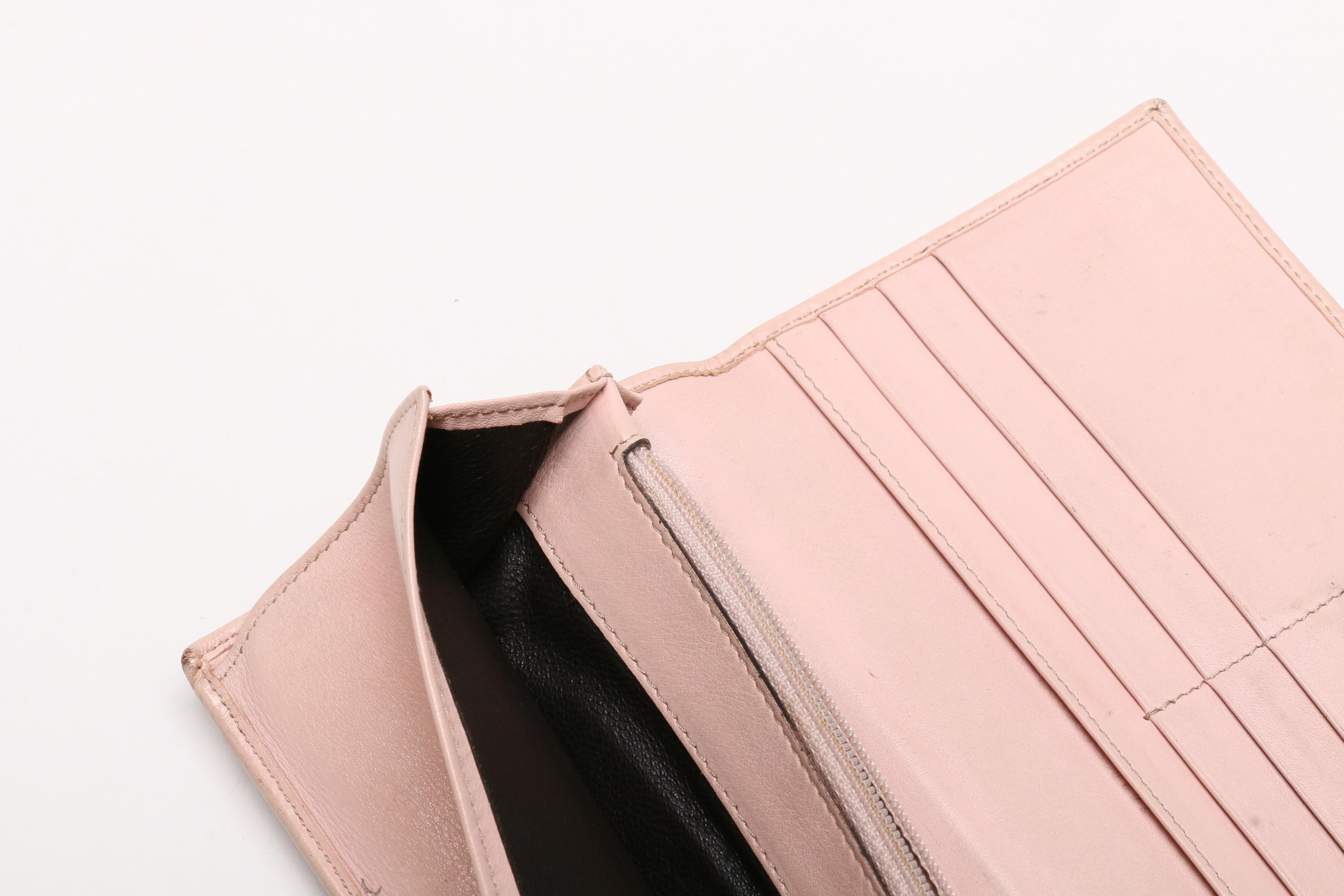 Gucci GG Canvas and Pink Leather Bifold Wallet
