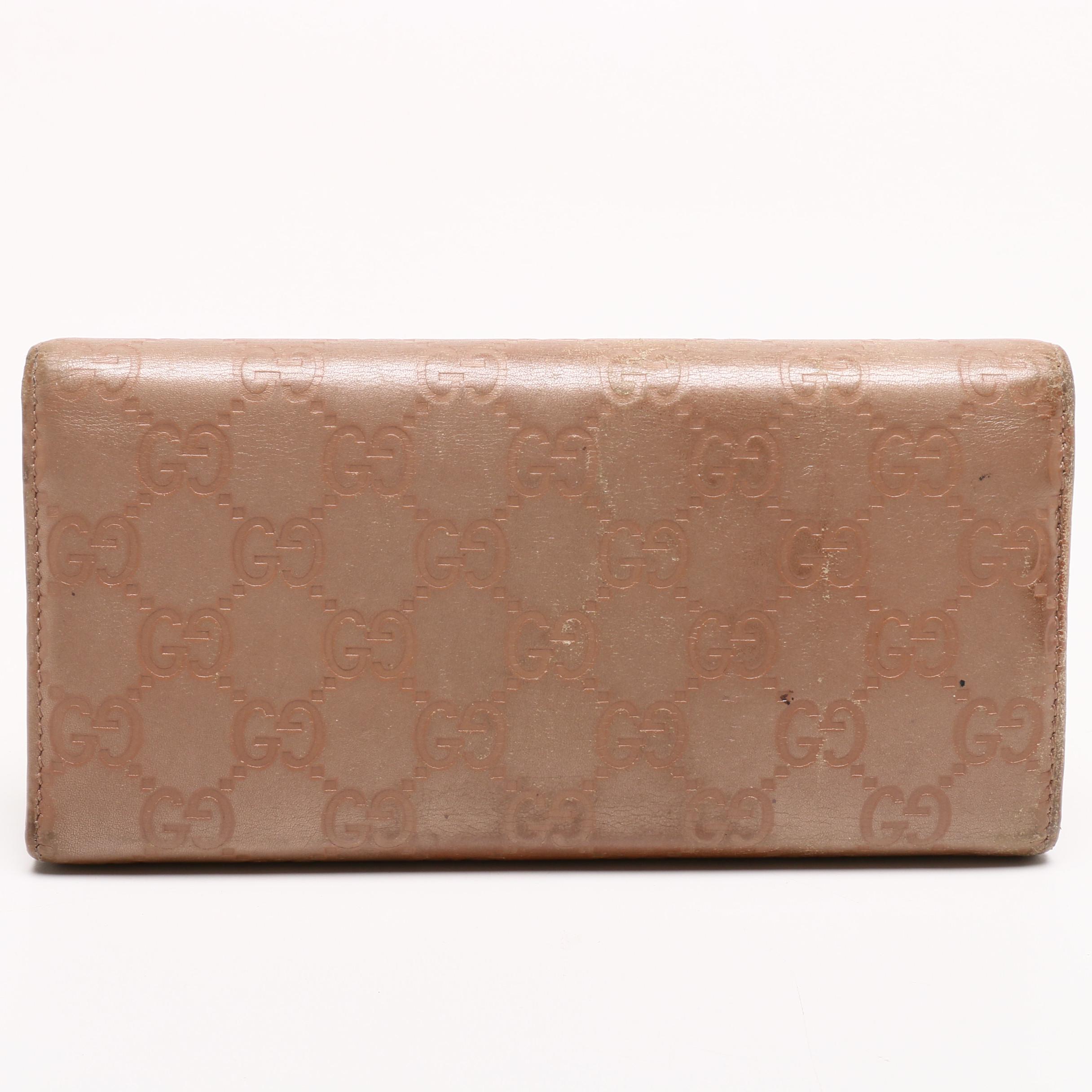 Gucci Dusty Pink Guccissima Leather Wallet