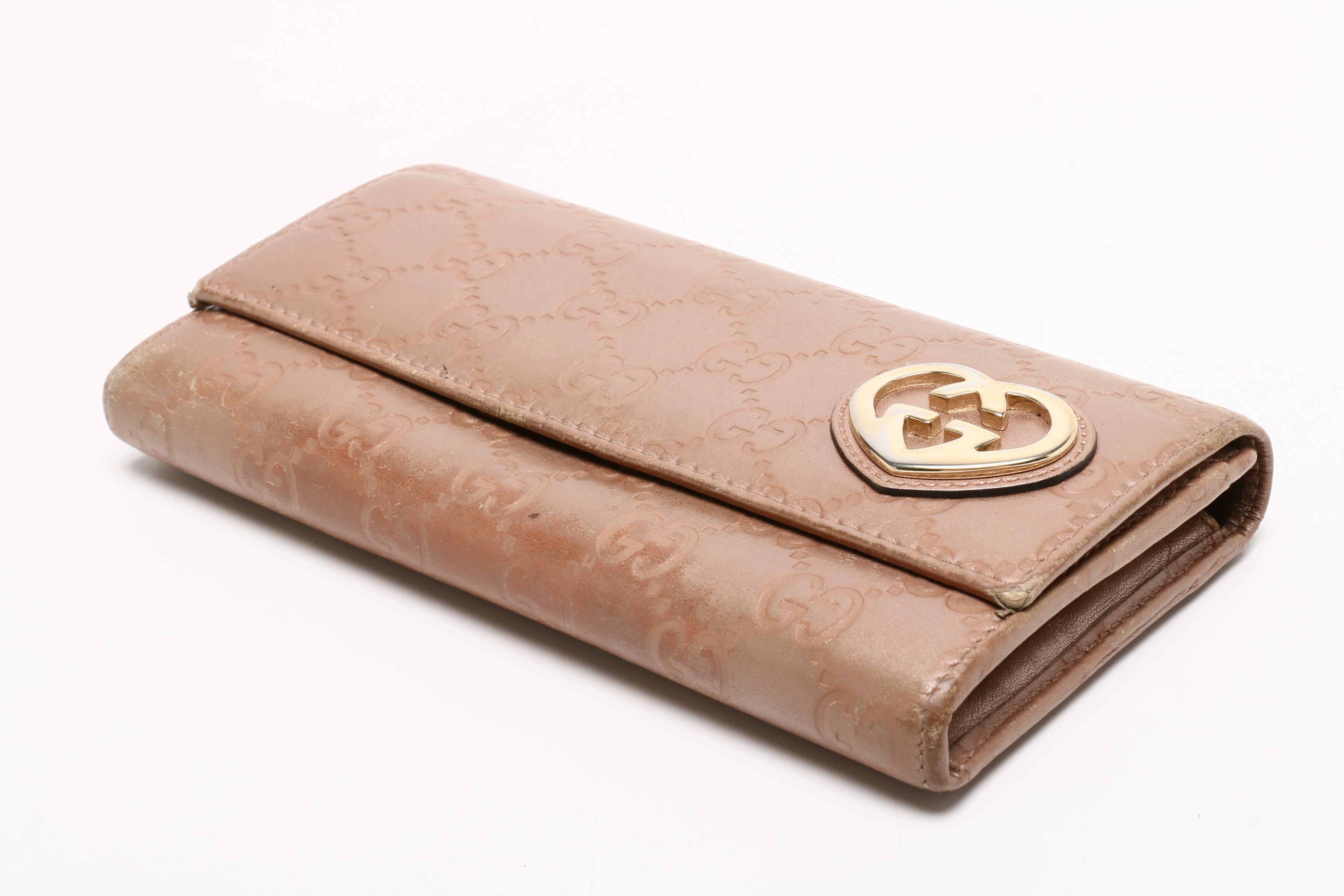 Gucci Dusty Pink Guccissima Leather Wallet
