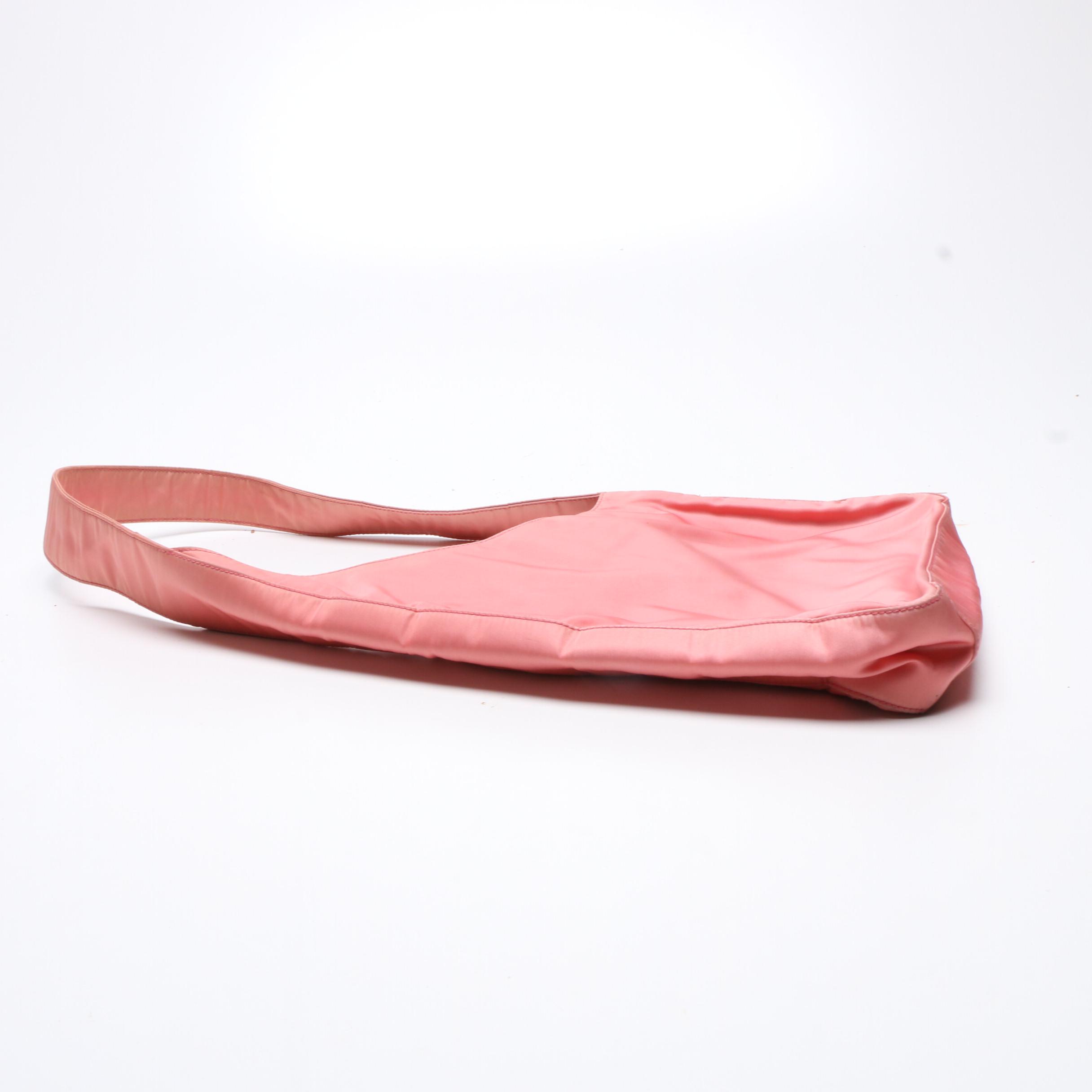 Prada Light Pink Tessuto Nylon Asymmetrical Shoulder Bag