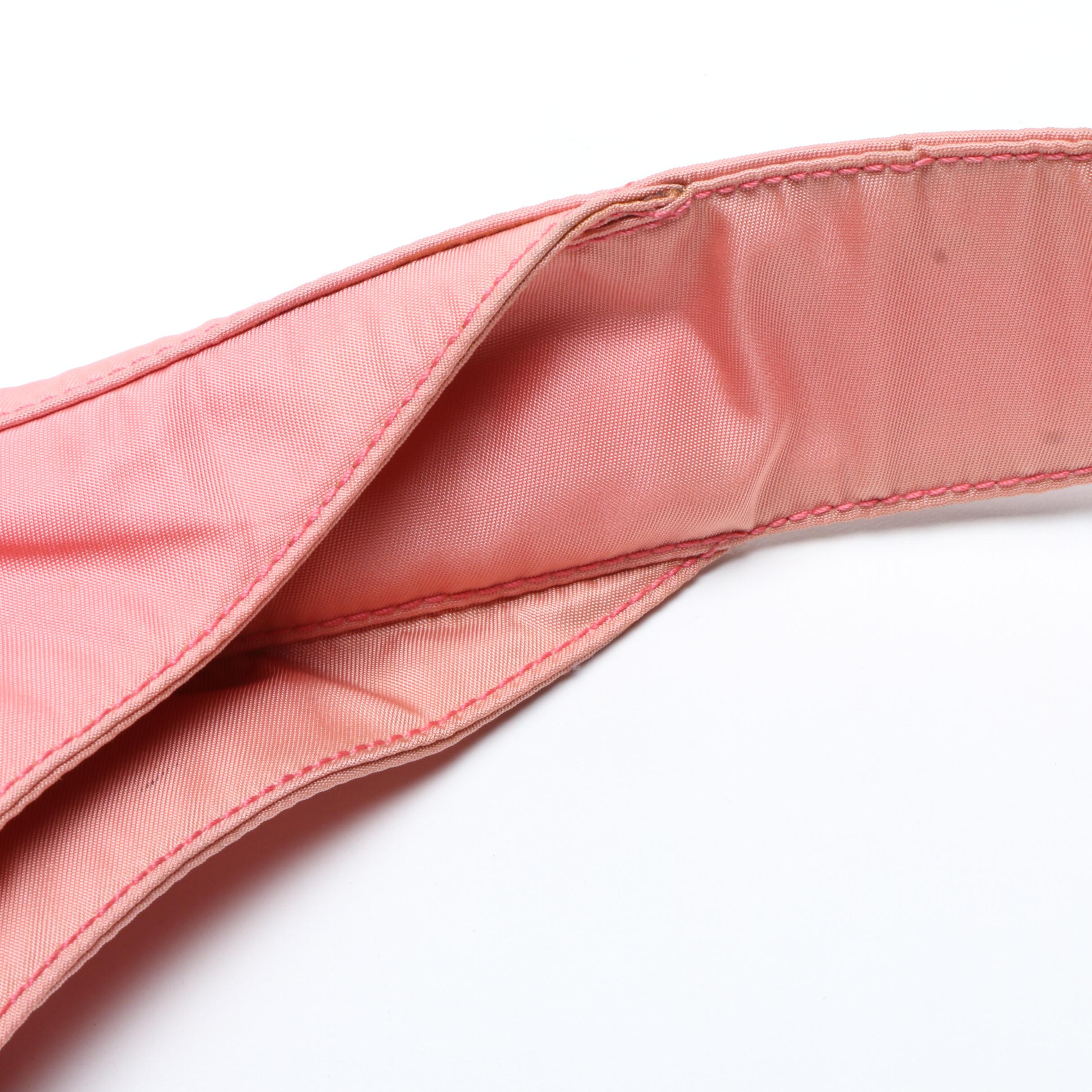 Prada Light Pink Tessuto Nylon Asymmetrical Shoulder Bag