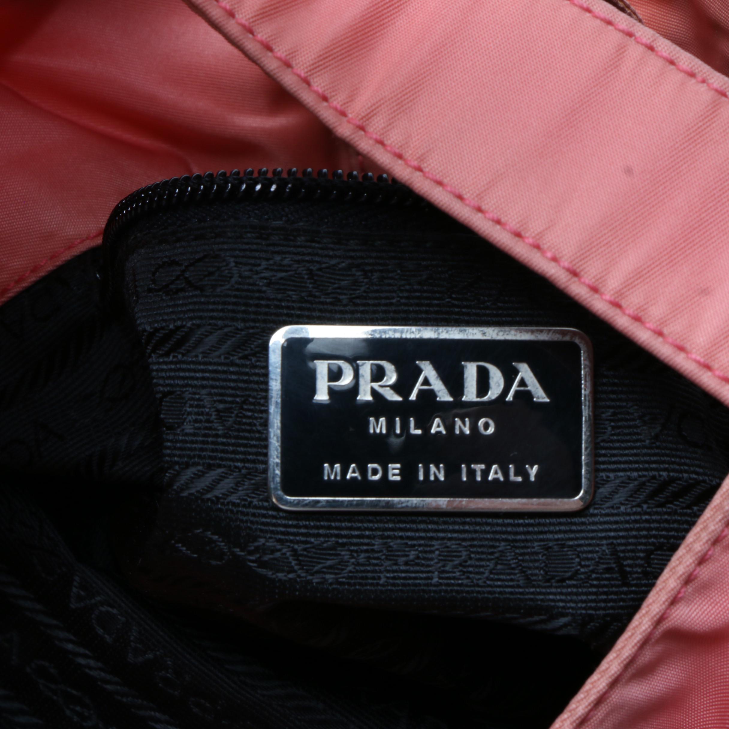 Prada Light Pink Tessuto Nylon Asymmetrical Shoulder Bag