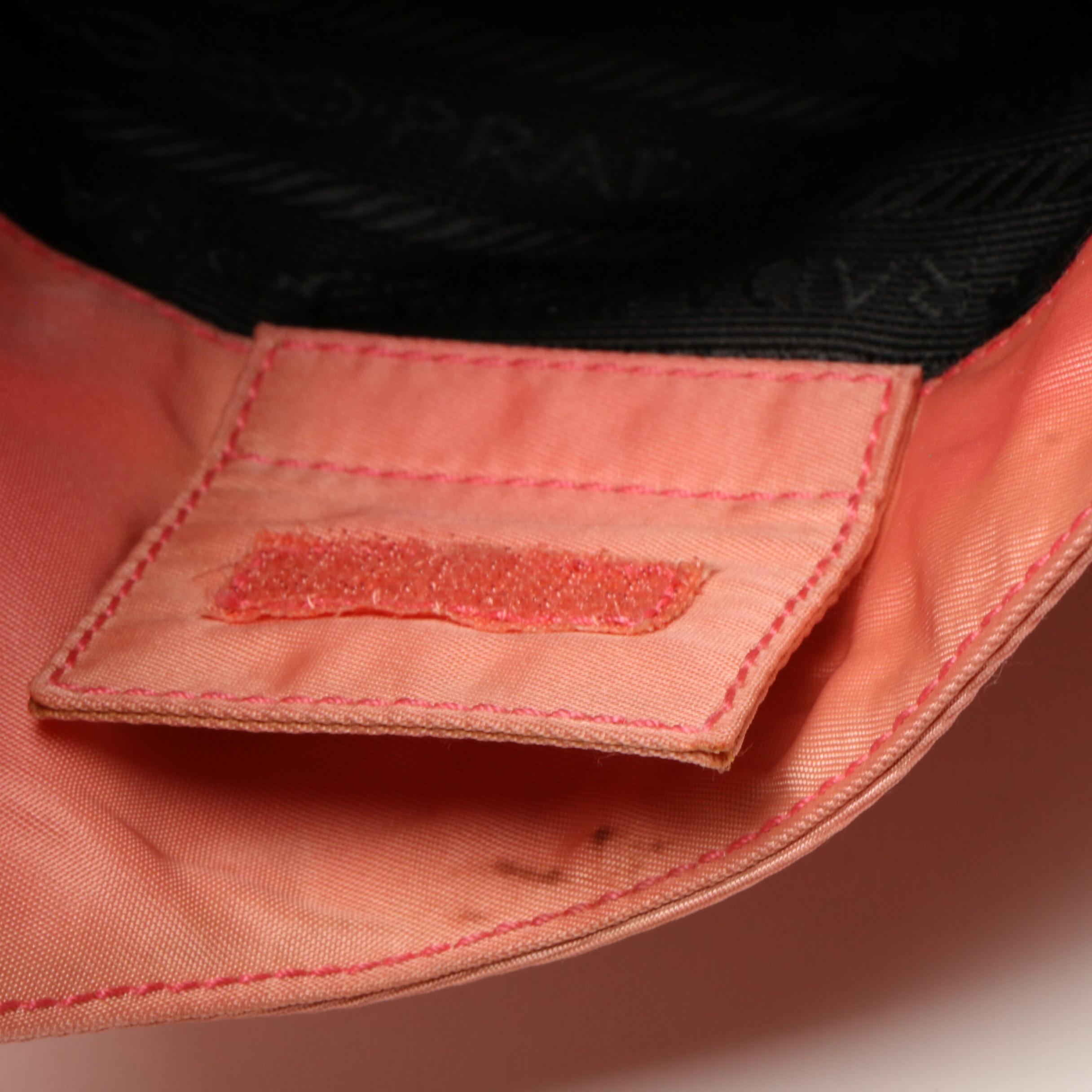 Prada Light Pink Tessuto Nylon Asymmetrical Shoulder Bag