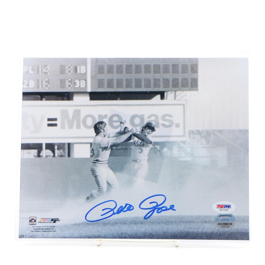 Pete Rose PSA/DNA Certified Autographed "The Fight" Photo Print