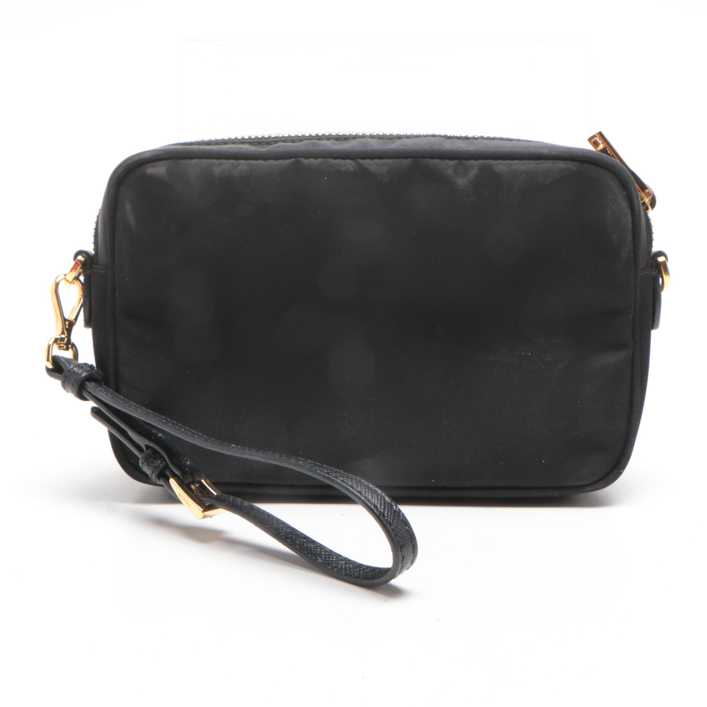 Prada Black Nylon Wristlet