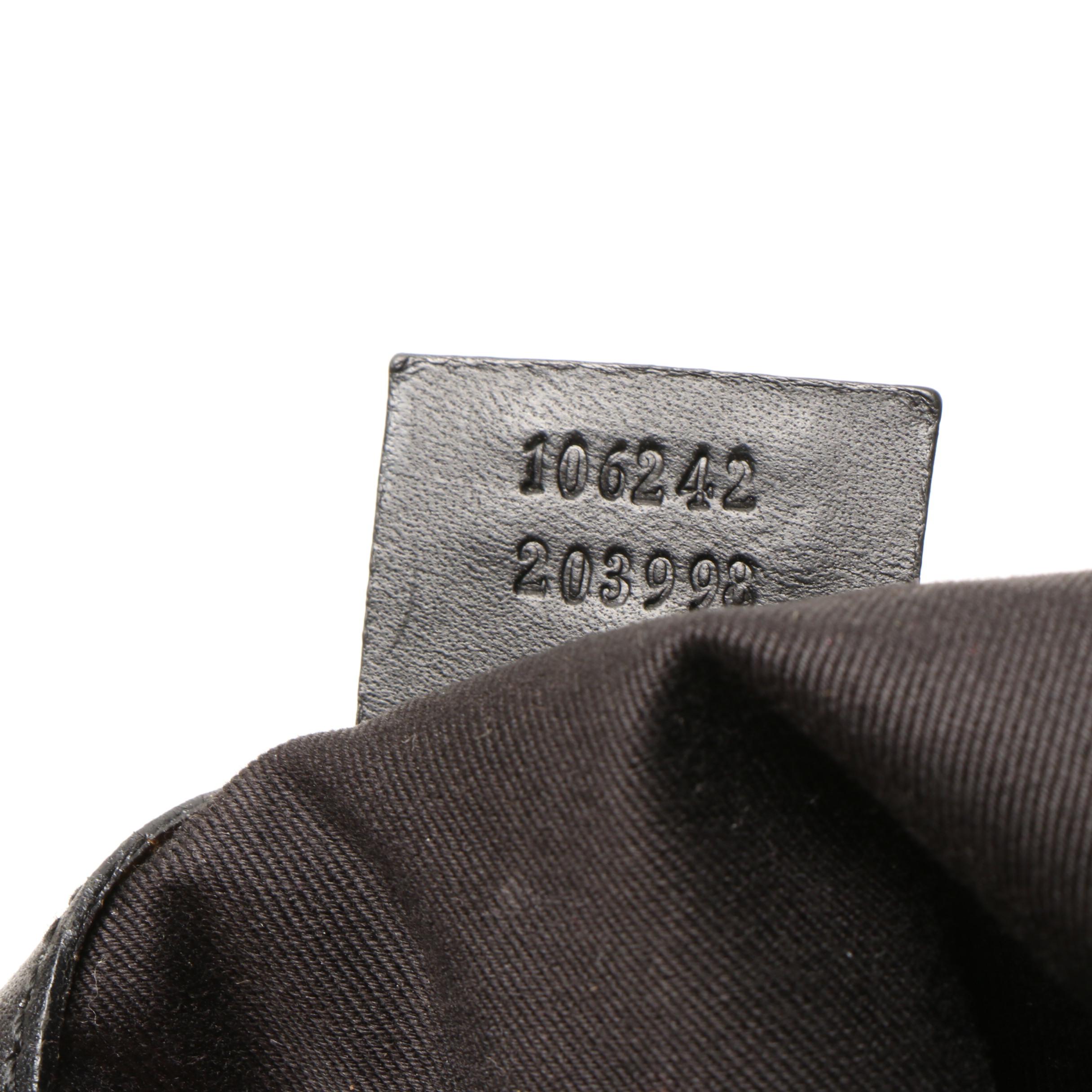 Gucci Black GG Canvas Hobo Shoulder Bag