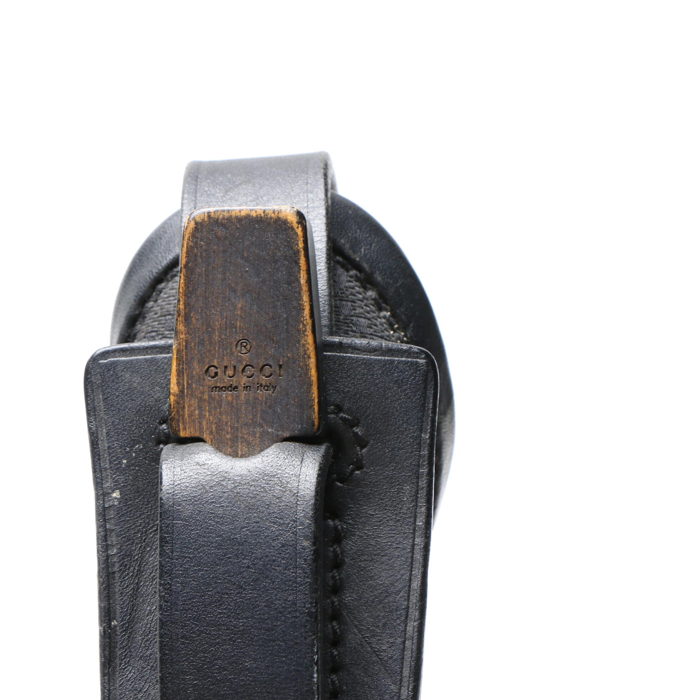 Gucci Black GG Canvas Hobo Shoulder Bag