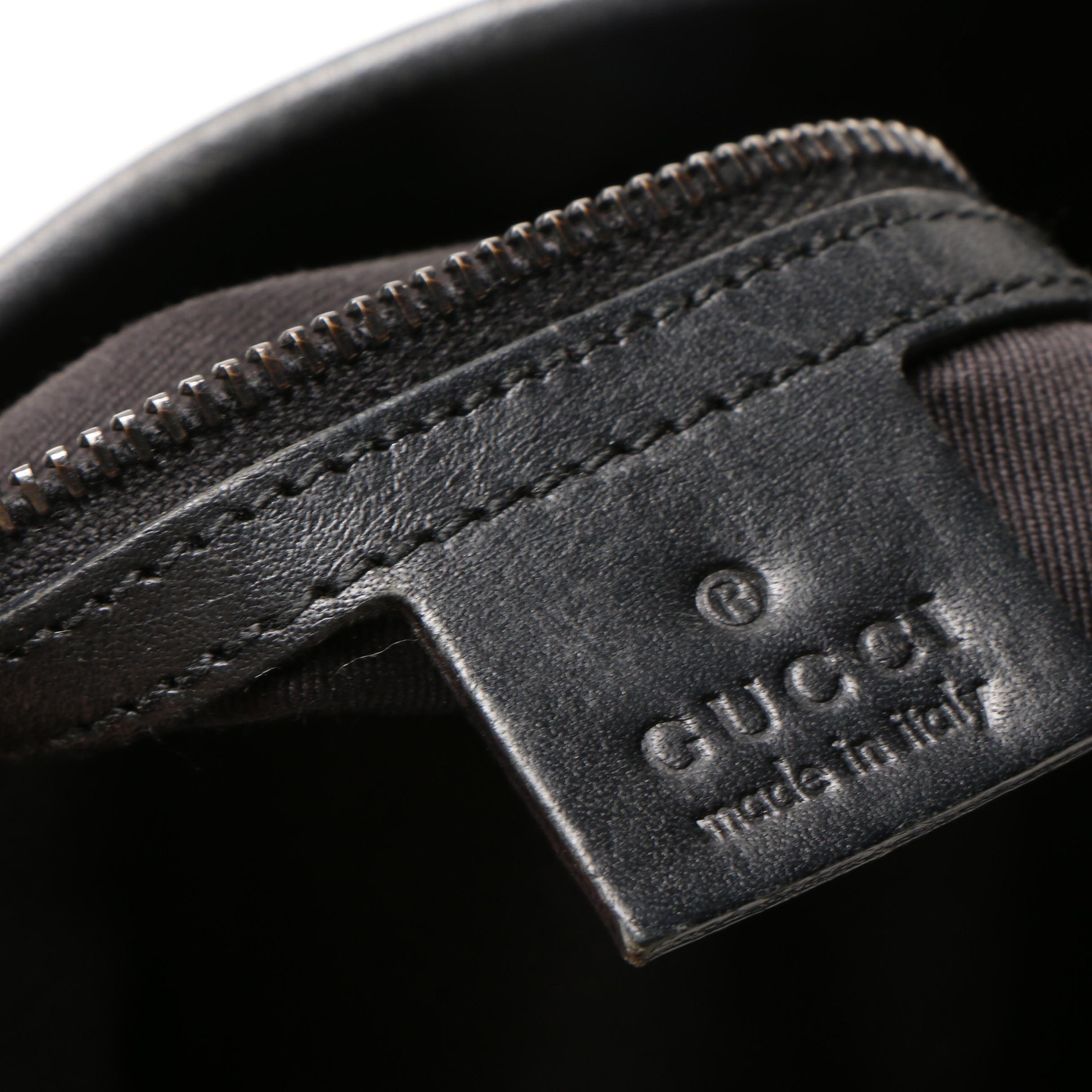 Gucci Black GG Canvas Hobo Shoulder Bag