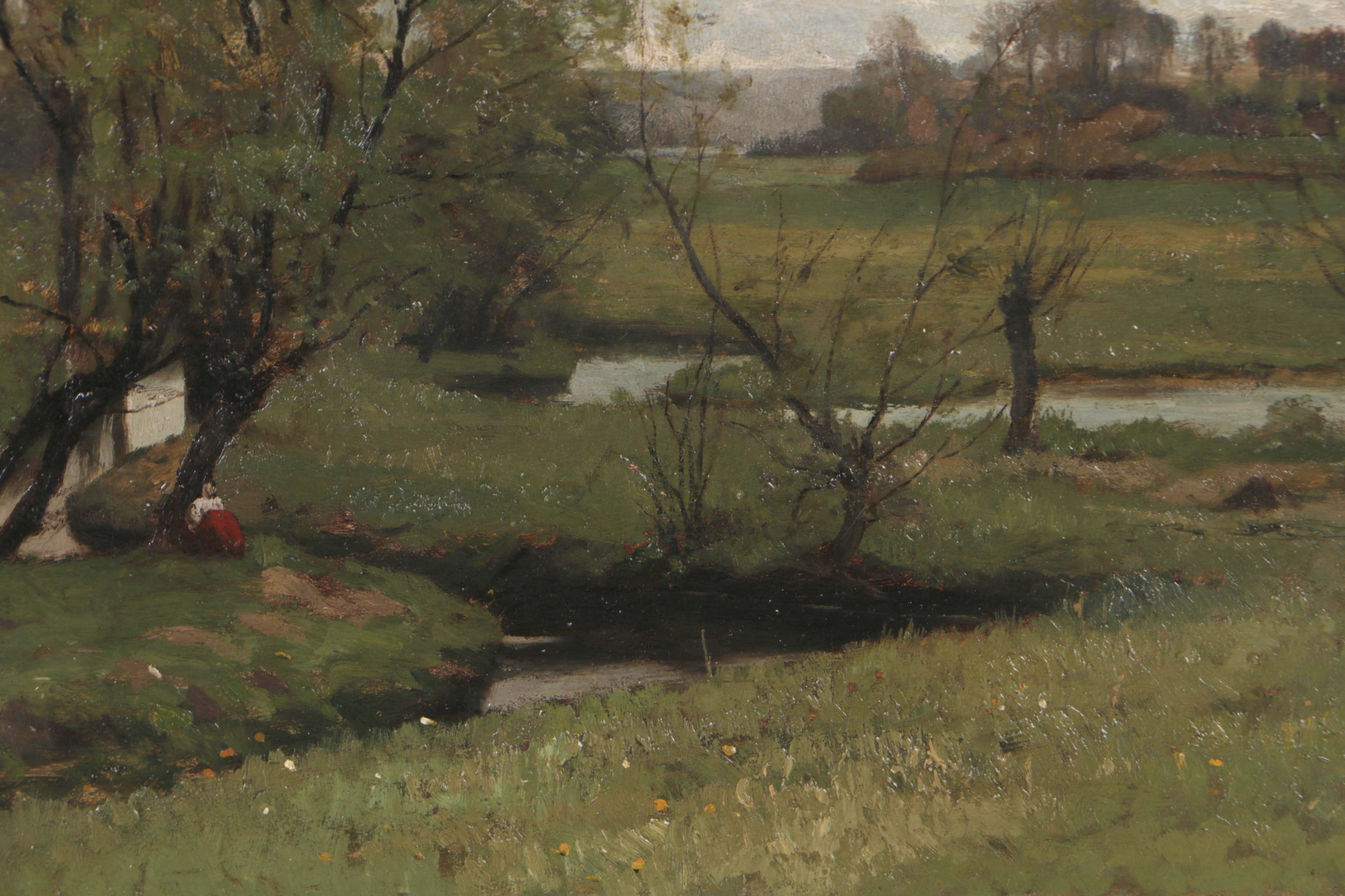 Henri Van Der Hecht Landscape Oil Painting, 1870