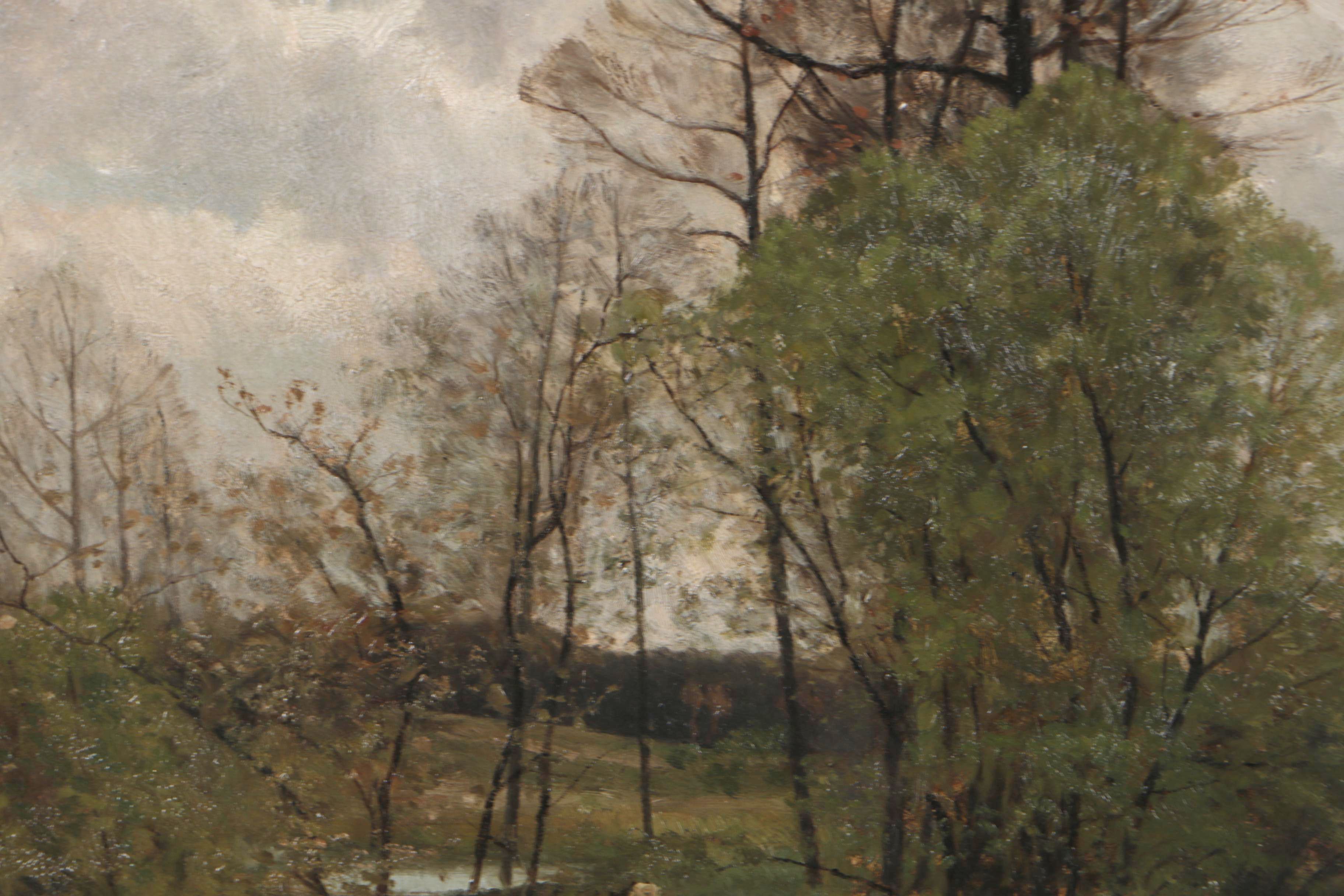 Henri Van Der Hecht Landscape Oil Painting, 1870