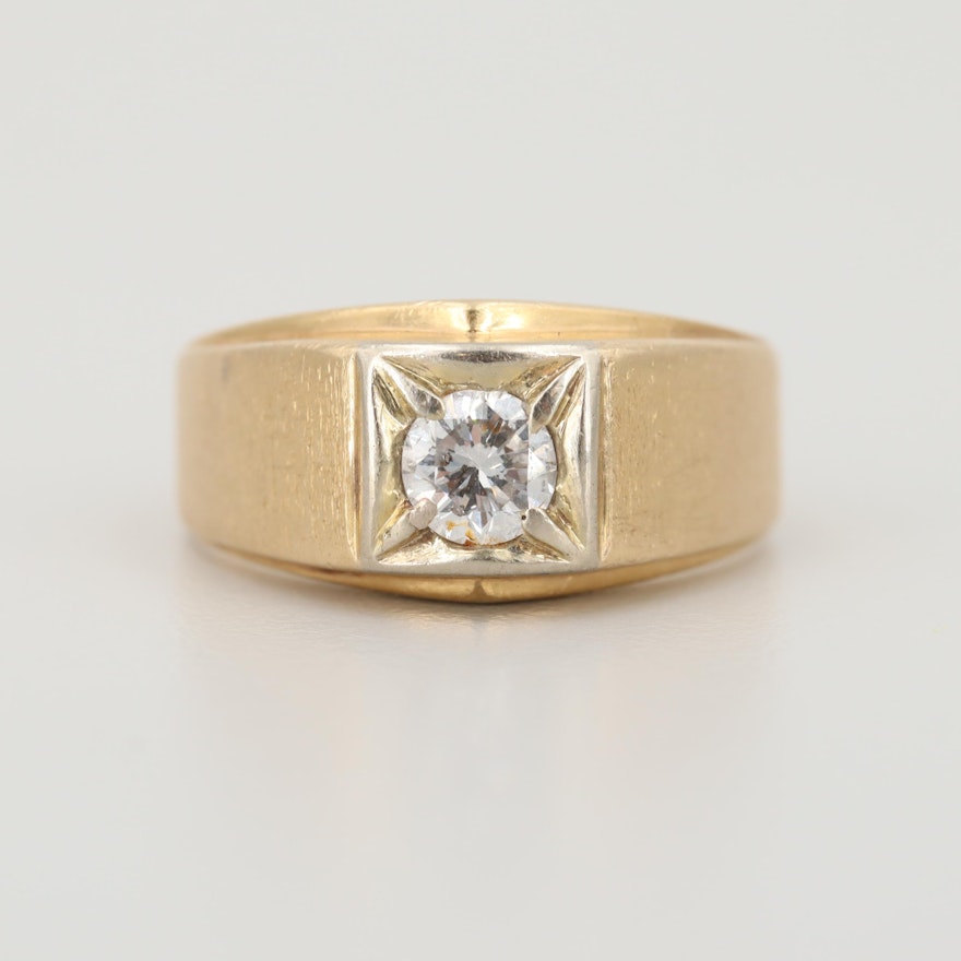 14K Yellow Gold Diamond Ring