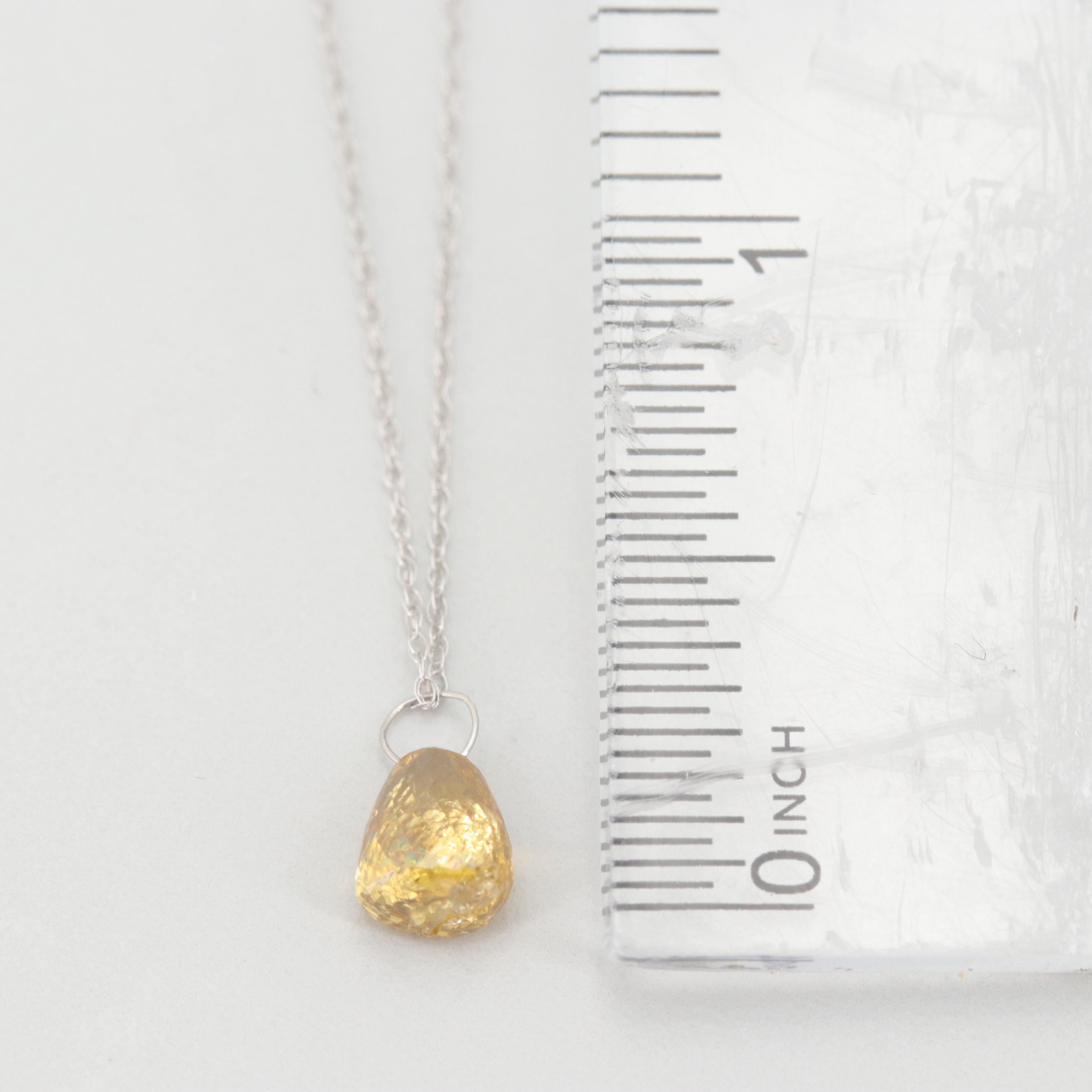 14K Gold 1.59 CT Fancy Deep Brownish Yellow Diamond Necklace with GIA Report