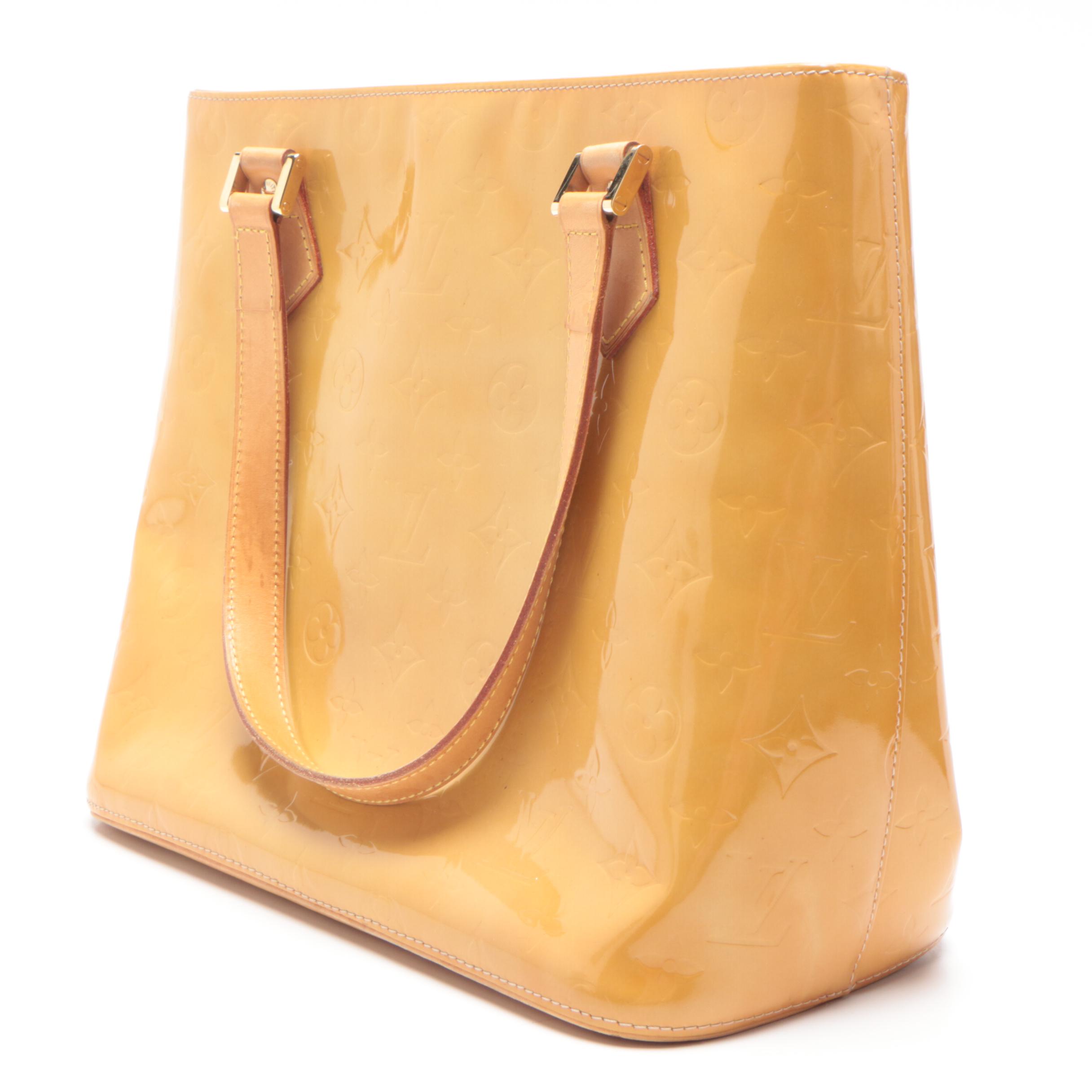 Louis Vuitton Lime Yellow Monogram Vernis Leather Houston Tote Bag