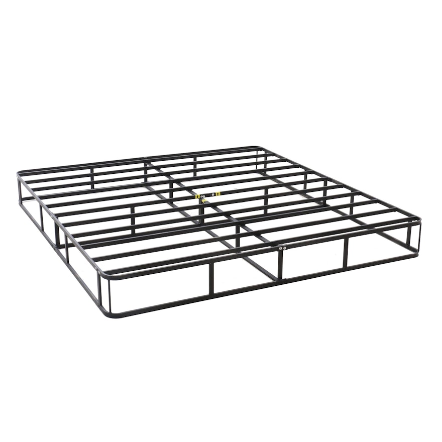 Contemporary Metal King Size Bed Frame in Black