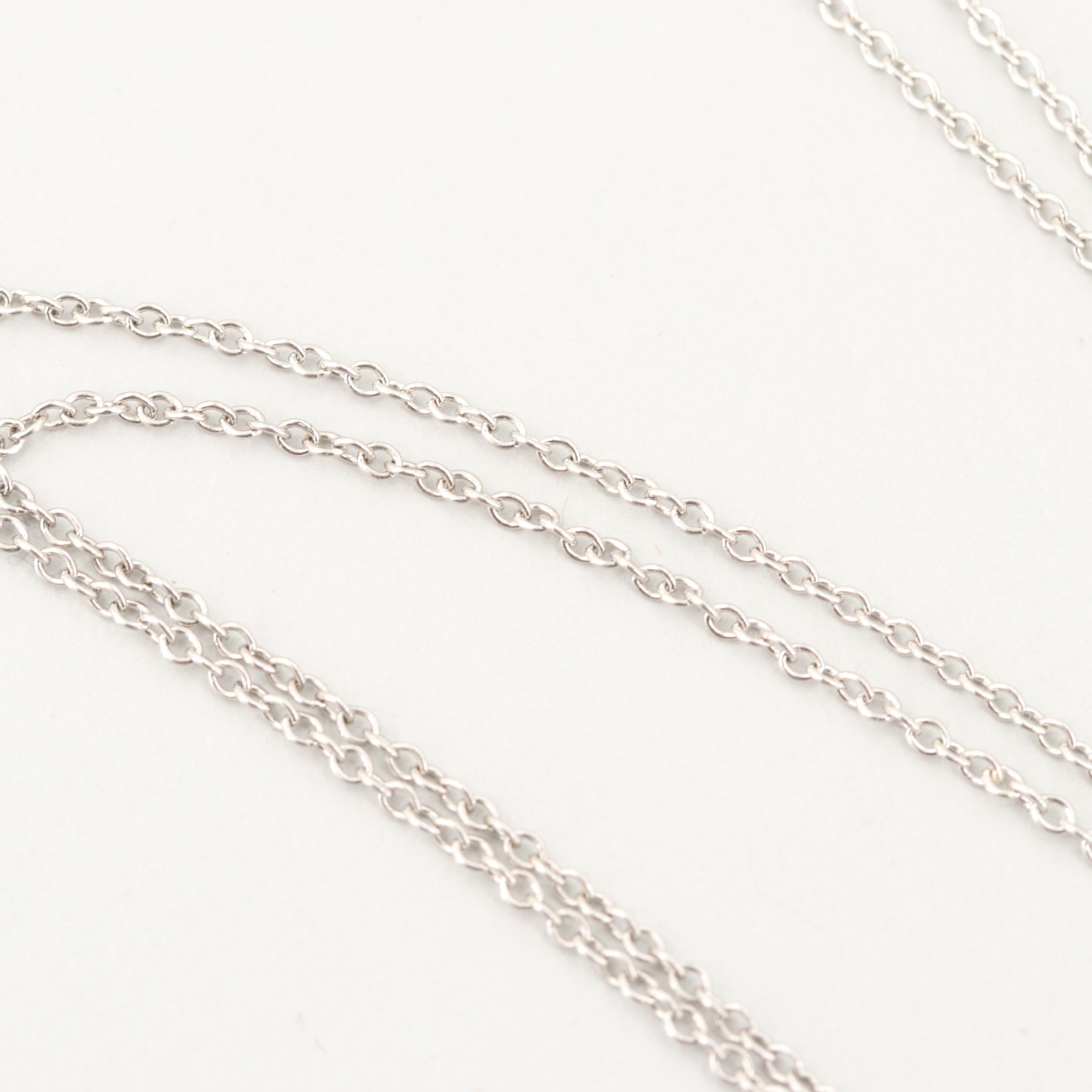 Tiffany & Co. "Voile" Collection Platinum Diamond Pendant Necklace with Pouch