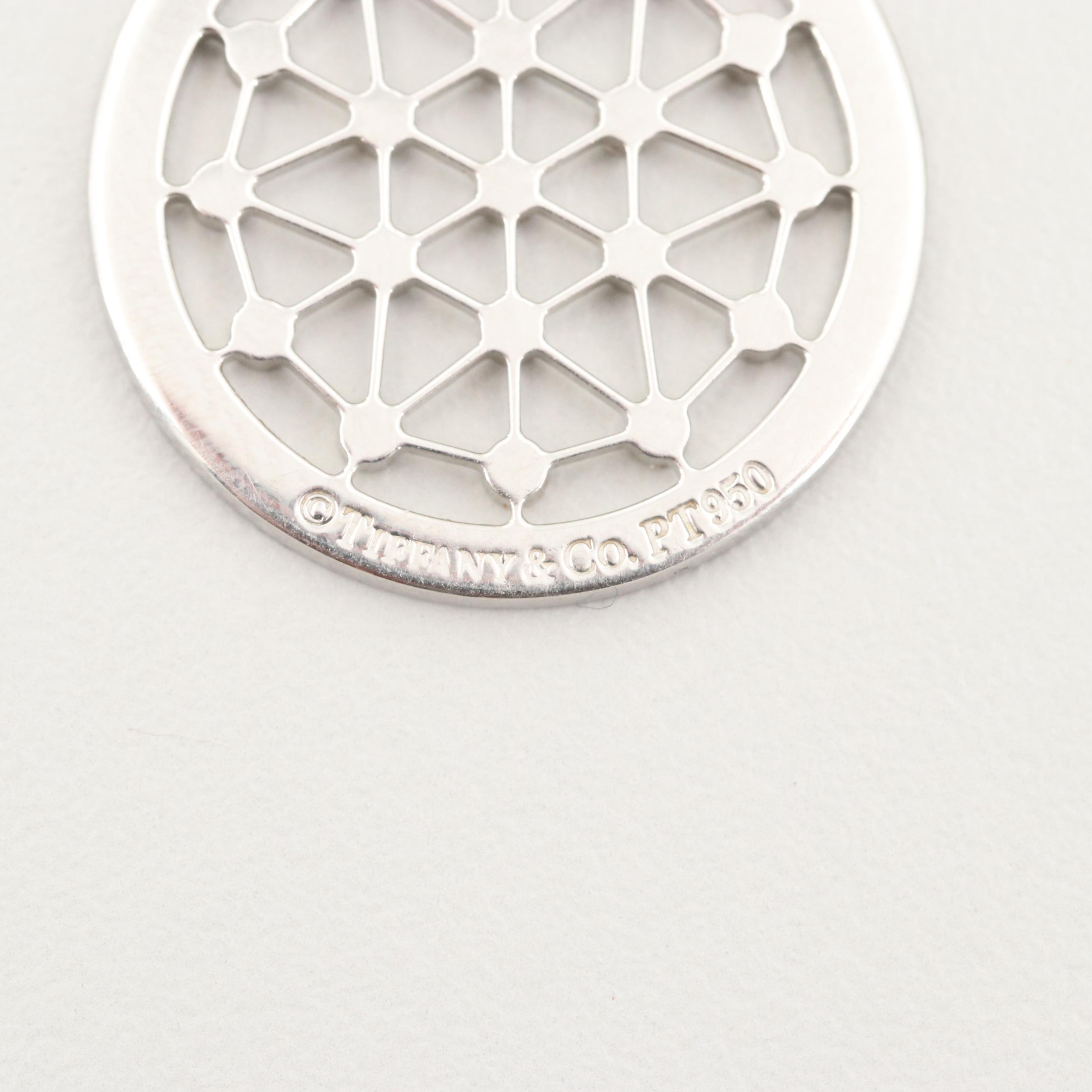 Tiffany & Co. "Voile" Collection Platinum Diamond Pendant Necklace with Pouch