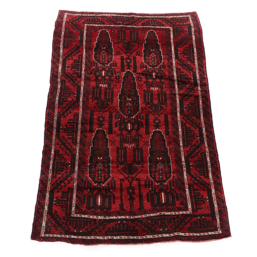 Hand-Knotted Baluch Wool Rug