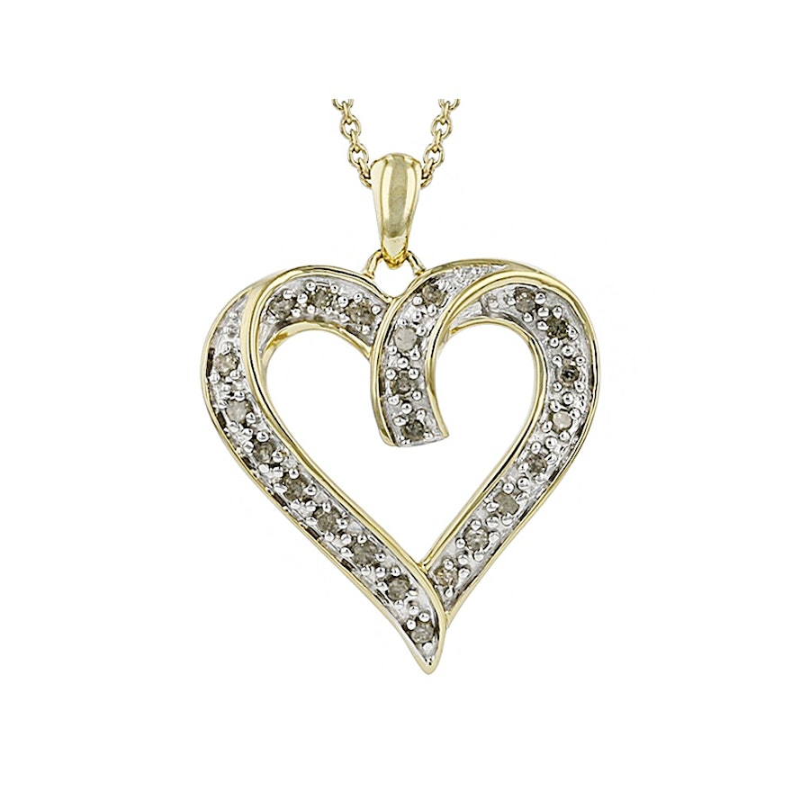 Sterling Silver Diamond Pendant with Chain
