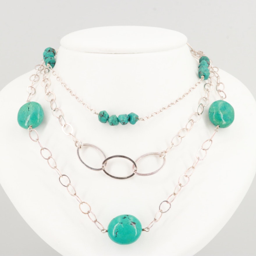 Sterling Silver Turquoise Layered Necklace