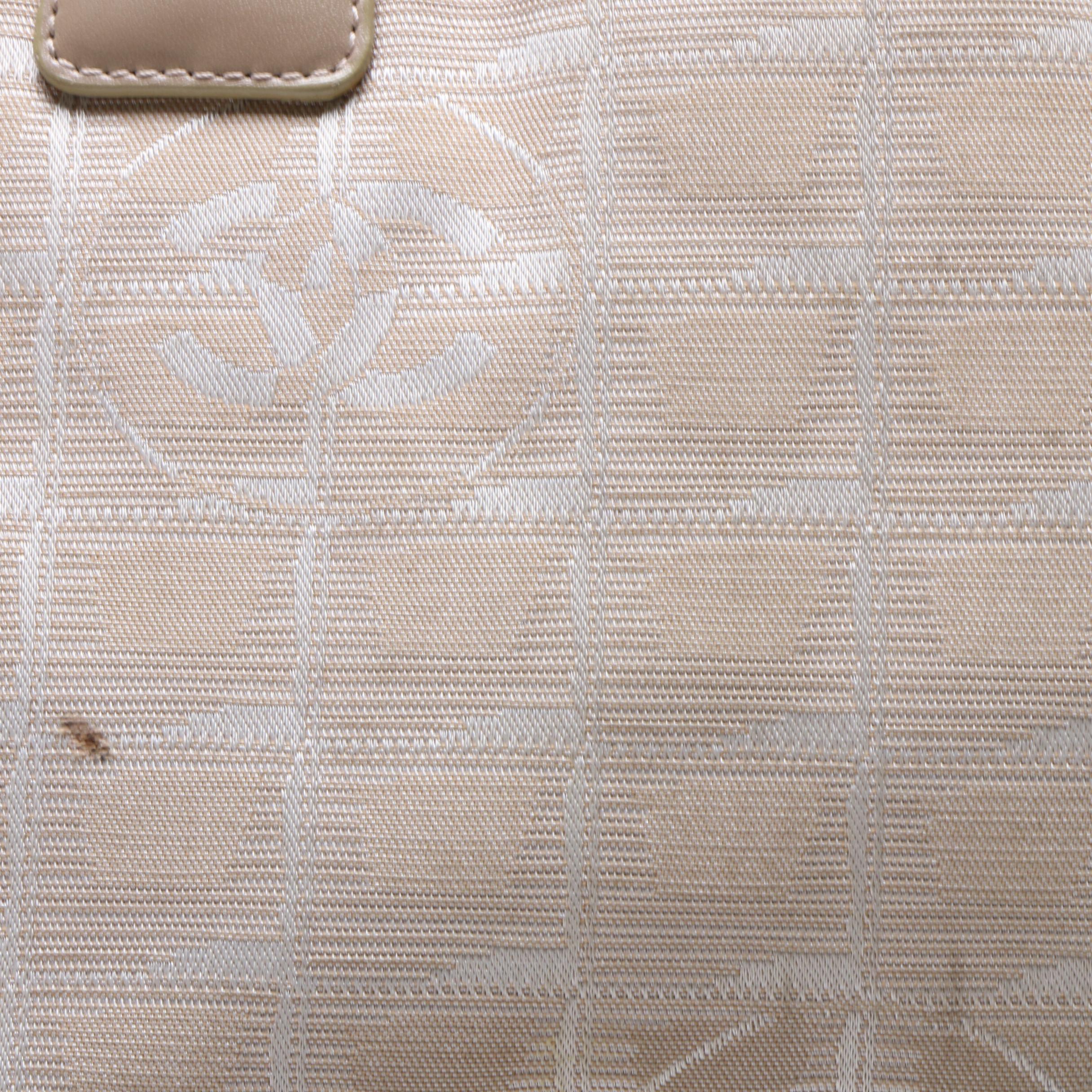 Chanel Beige Nylon New Travel Line Tote Bag with Leather Handles
