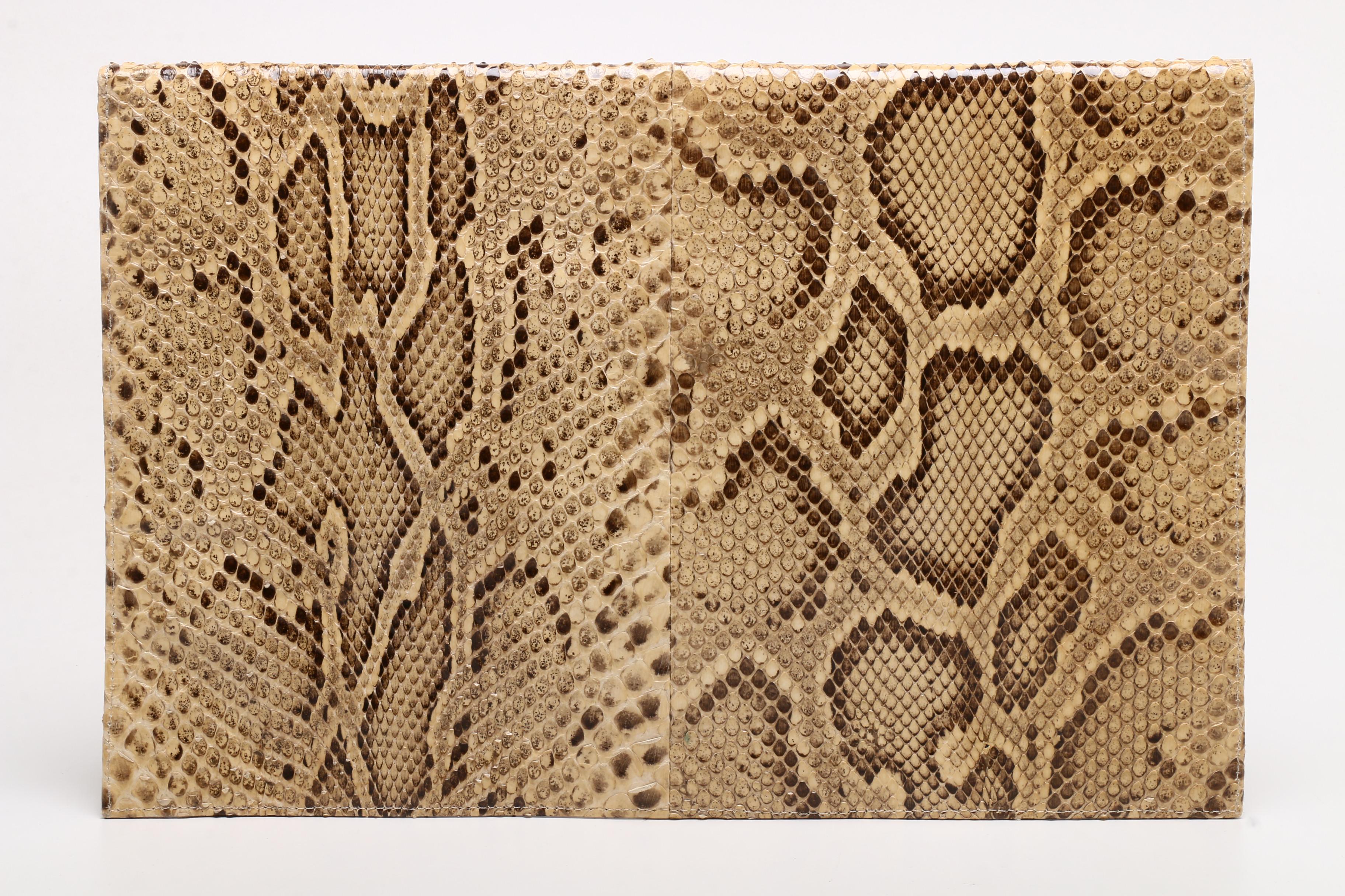 Yves Saint Laurent Python Skin Envelope Clutch, Vintage